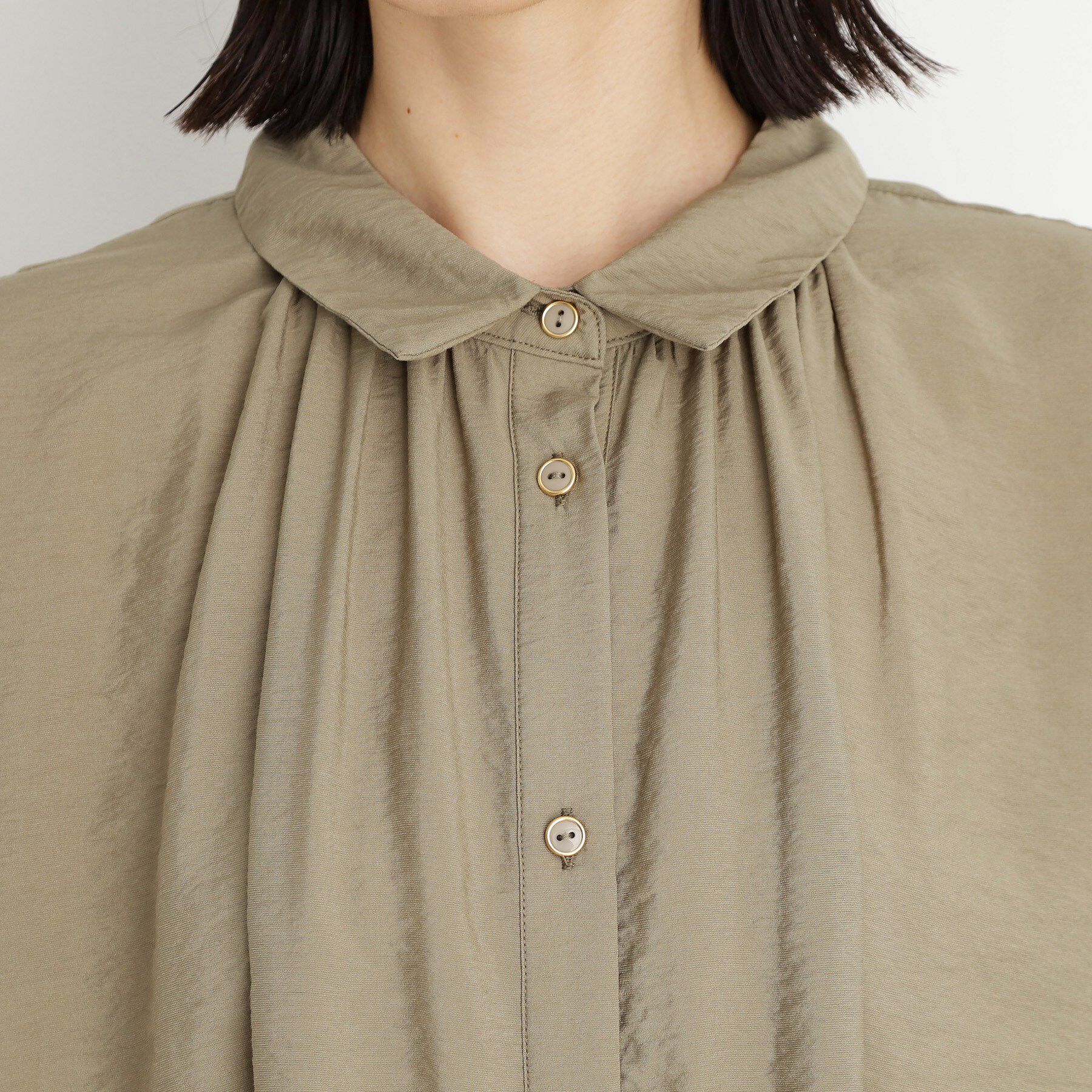 THE SHOP TK「ギャザーボリュームシャツ【洗濯機OK】」|シャツ・ブラウス|