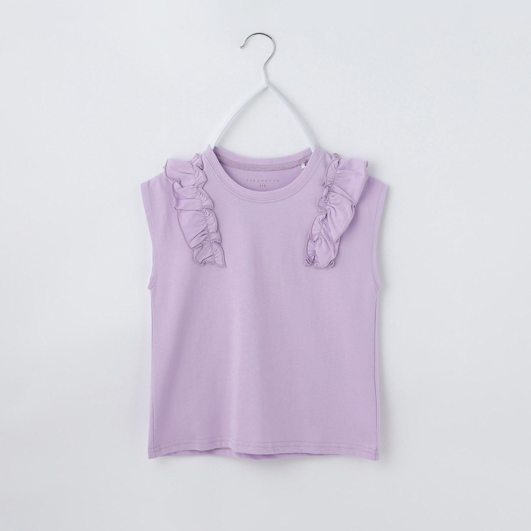 THE SHOP TK「【110ー160】コットン肩フリルTシャツ」|Tシャツ・カットソー|