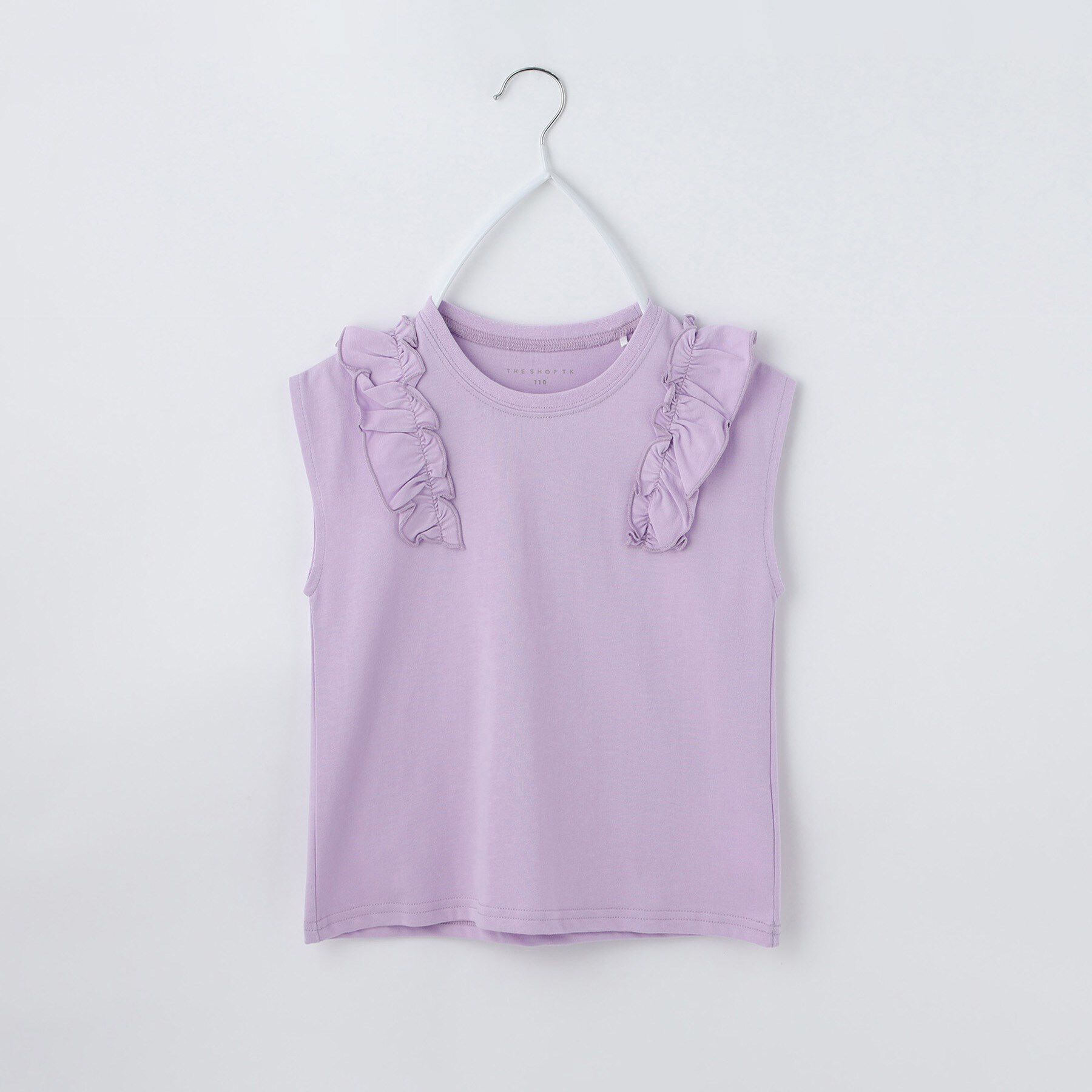 THE SHOP TK「【110ー160】コットン肩フリルTシャツ」|Tシャツ・カットソー|