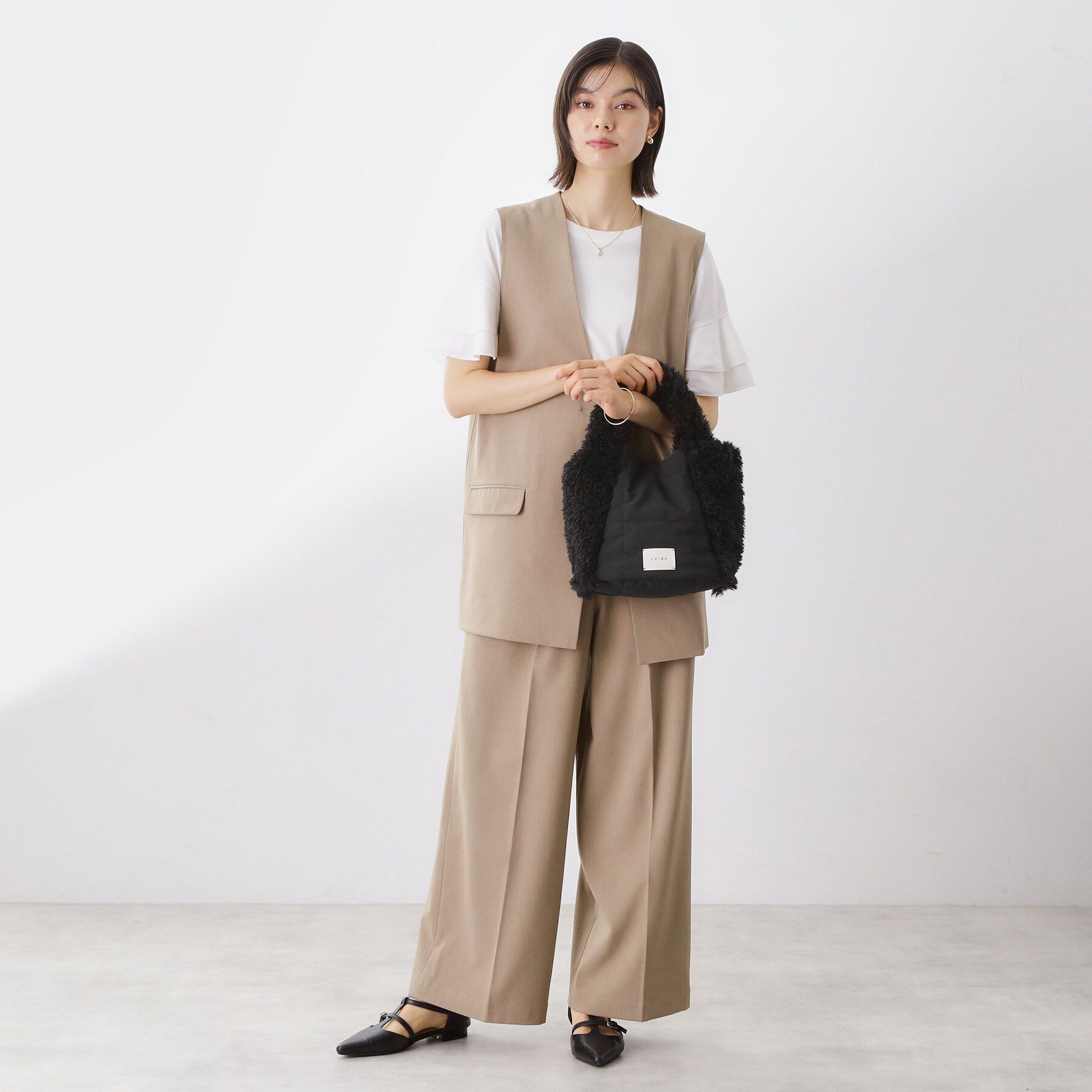 THE SHOP TK「キルト&times;フェイクファー2WAYトート」|トートバッグ|