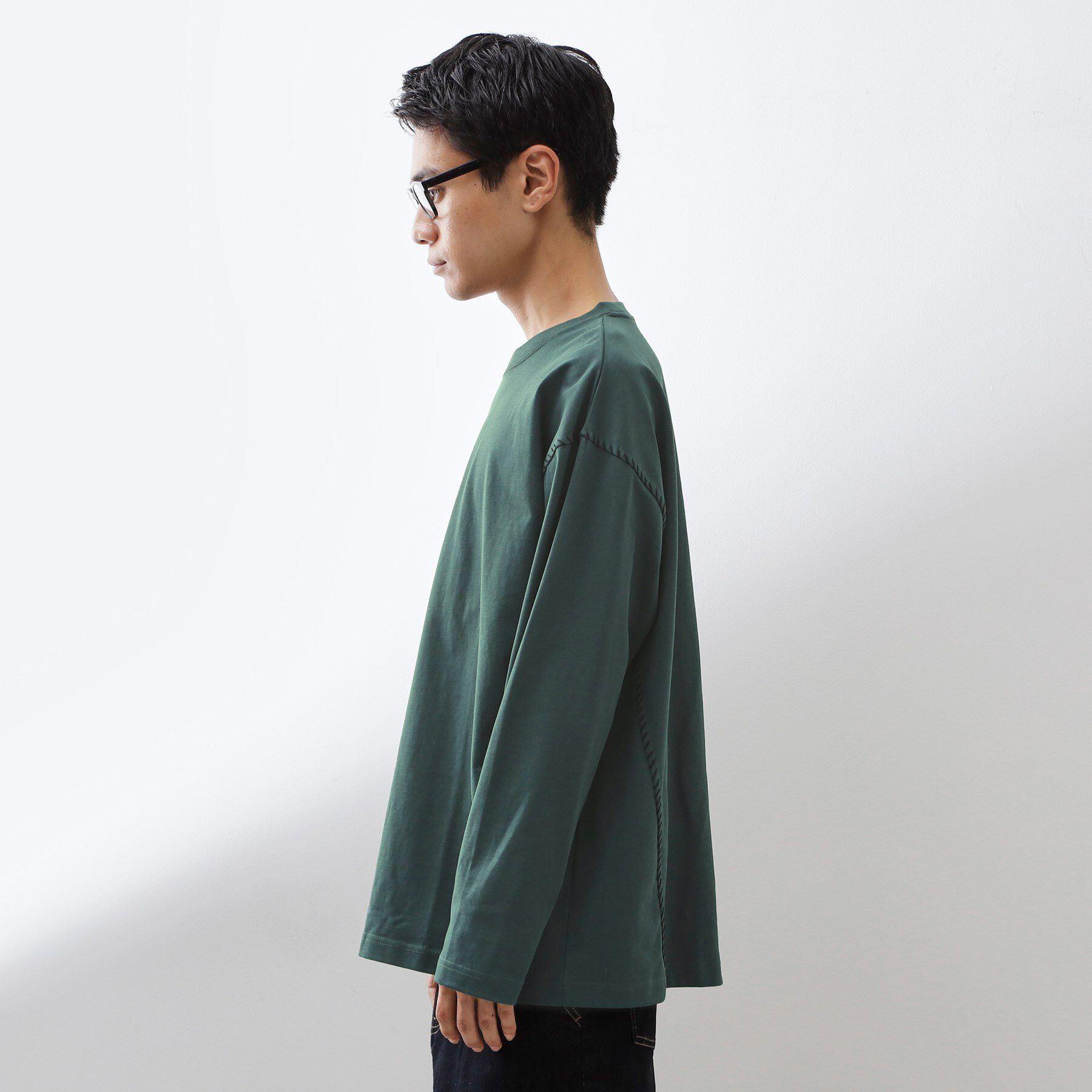 THE SHOP TK「ハンドステッチ長袖Tシャツ 【洗濯機OK】」|Tシャツ・カットソー|