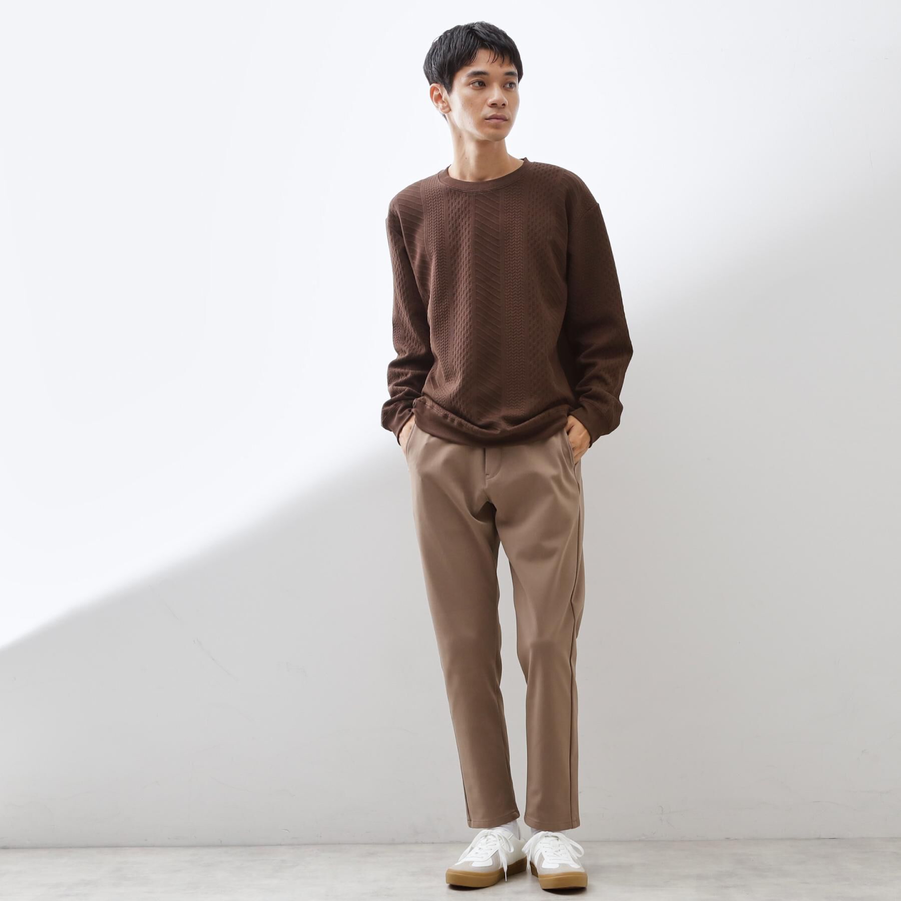 THE SHOP TK「【無地に飽きた方へ】ふくれジャカードスウェット　洗濯機OK/6色展開/ユニセックスでおすすめ！」|パーカー|