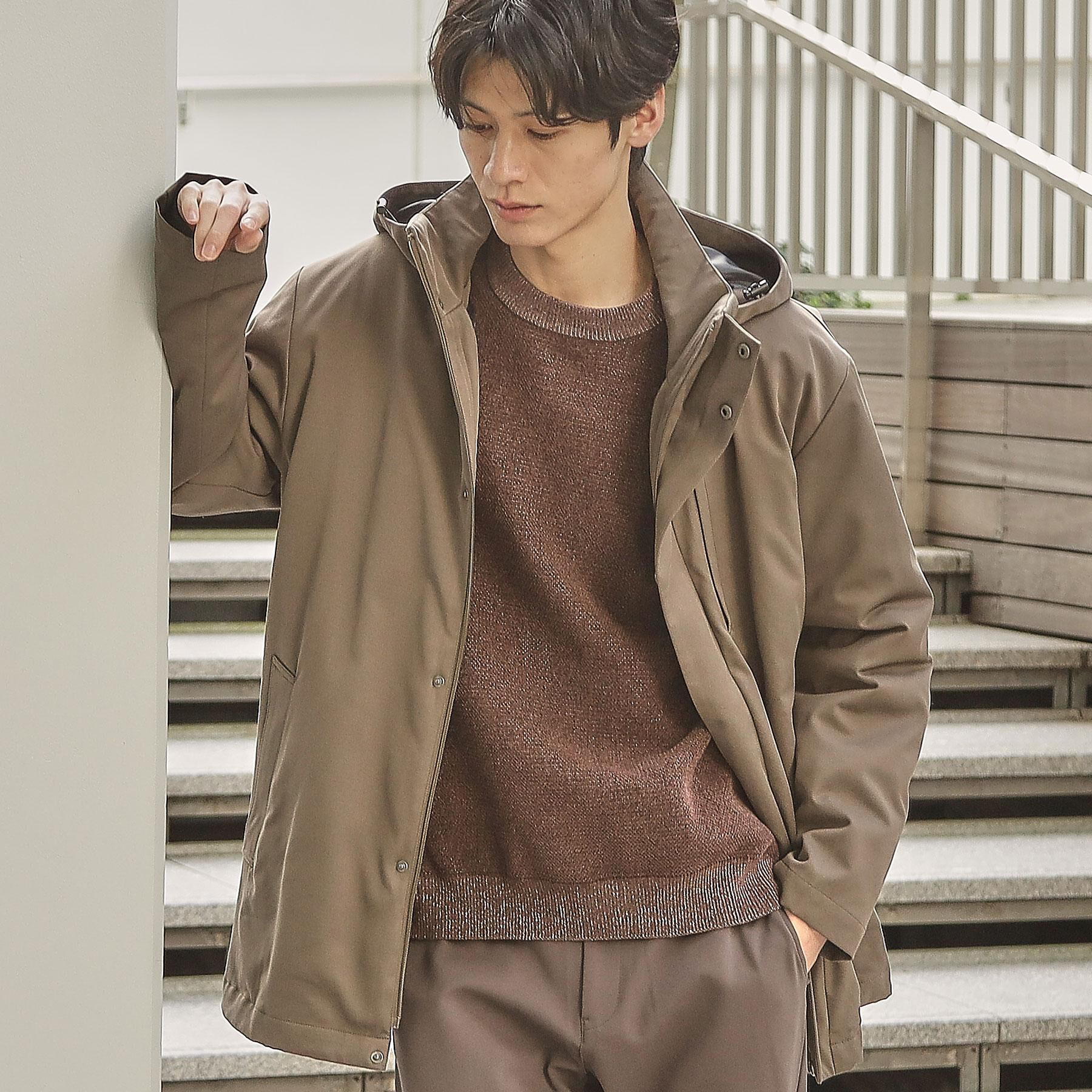 THE SHOP TK「【3WAY】中綿ライナー付き カルゼコート　洗濯機OK/ON・OFF対応」|その他|ブラウン(043)