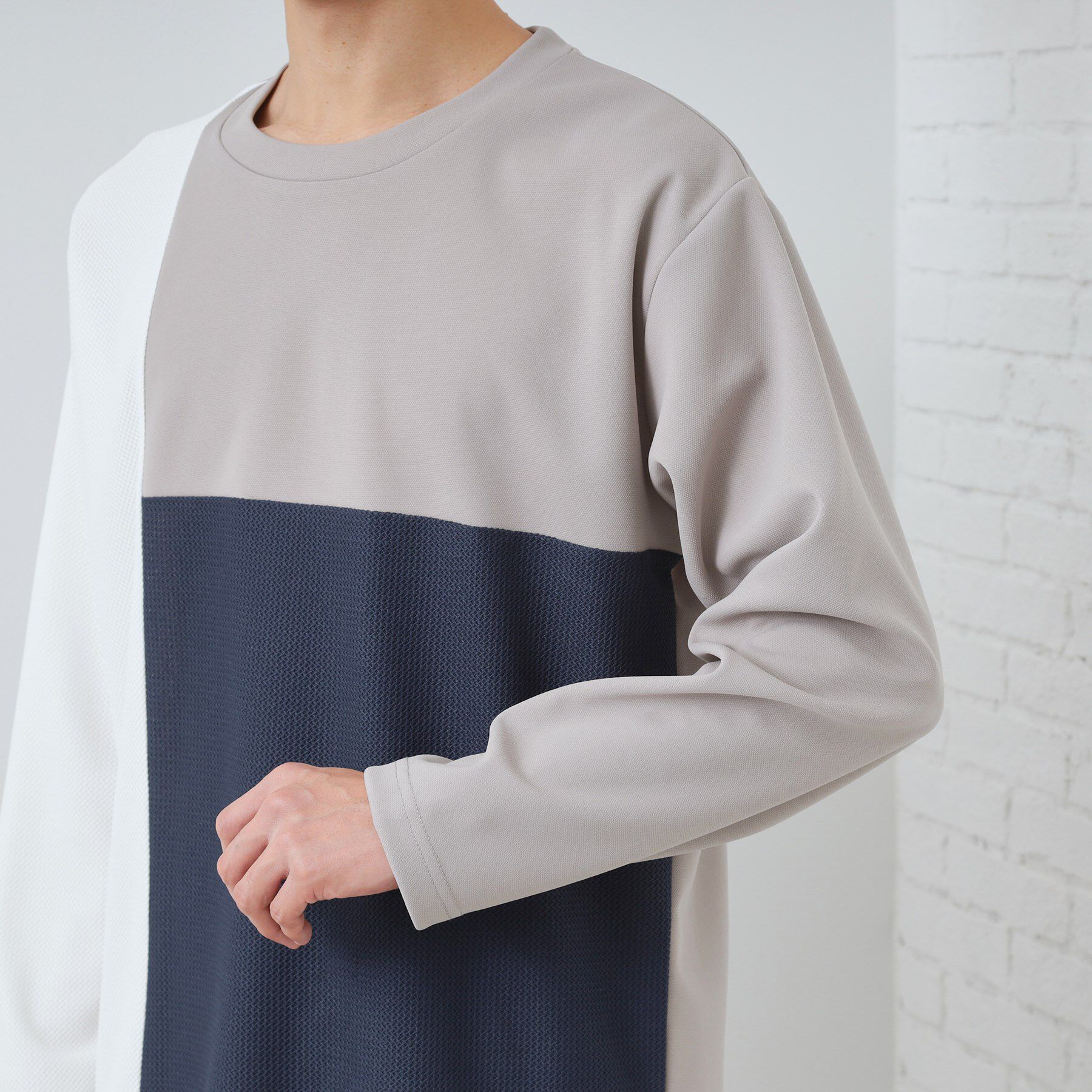 THE SHOP TK「【ちょうどいいカジュアル】パネルブロッキング長袖Tシャツ」|Tシャツ・カットソー|