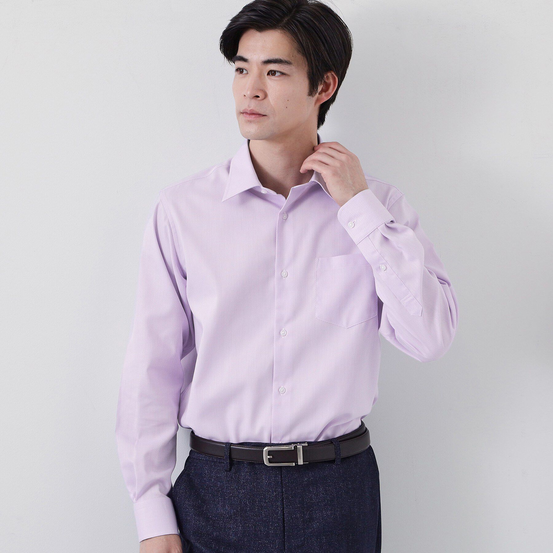 THE SHOP TK「【ビジネス/セレモニー】ドレスドビー長袖シャツ」|シャツ・ブラウス|ラベンダー(080)