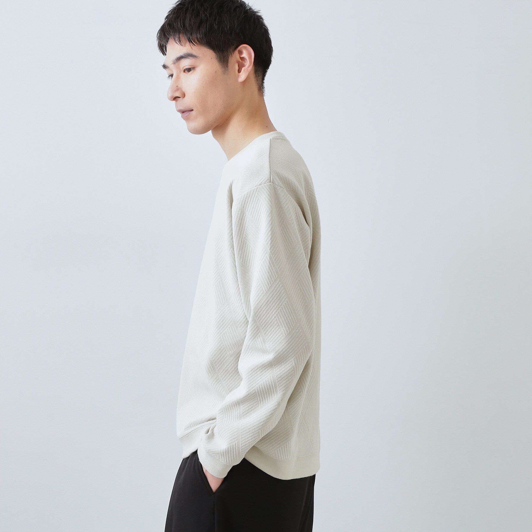 THE SHOP TK「【大人のデイリースタイルを格上げ】ジャカードリンクススウエット　洗濯機OK」|パーカー|