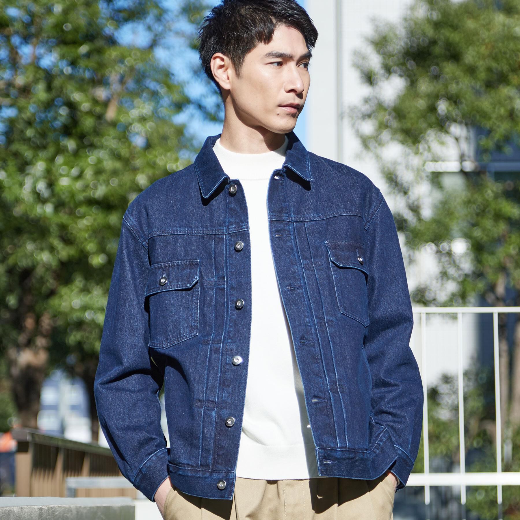 THE SHOP TK「【大人にも取り入れやすい】デニムジャケット セットアップ可/洗濯機OK」|ブルゾン・スタジャン|