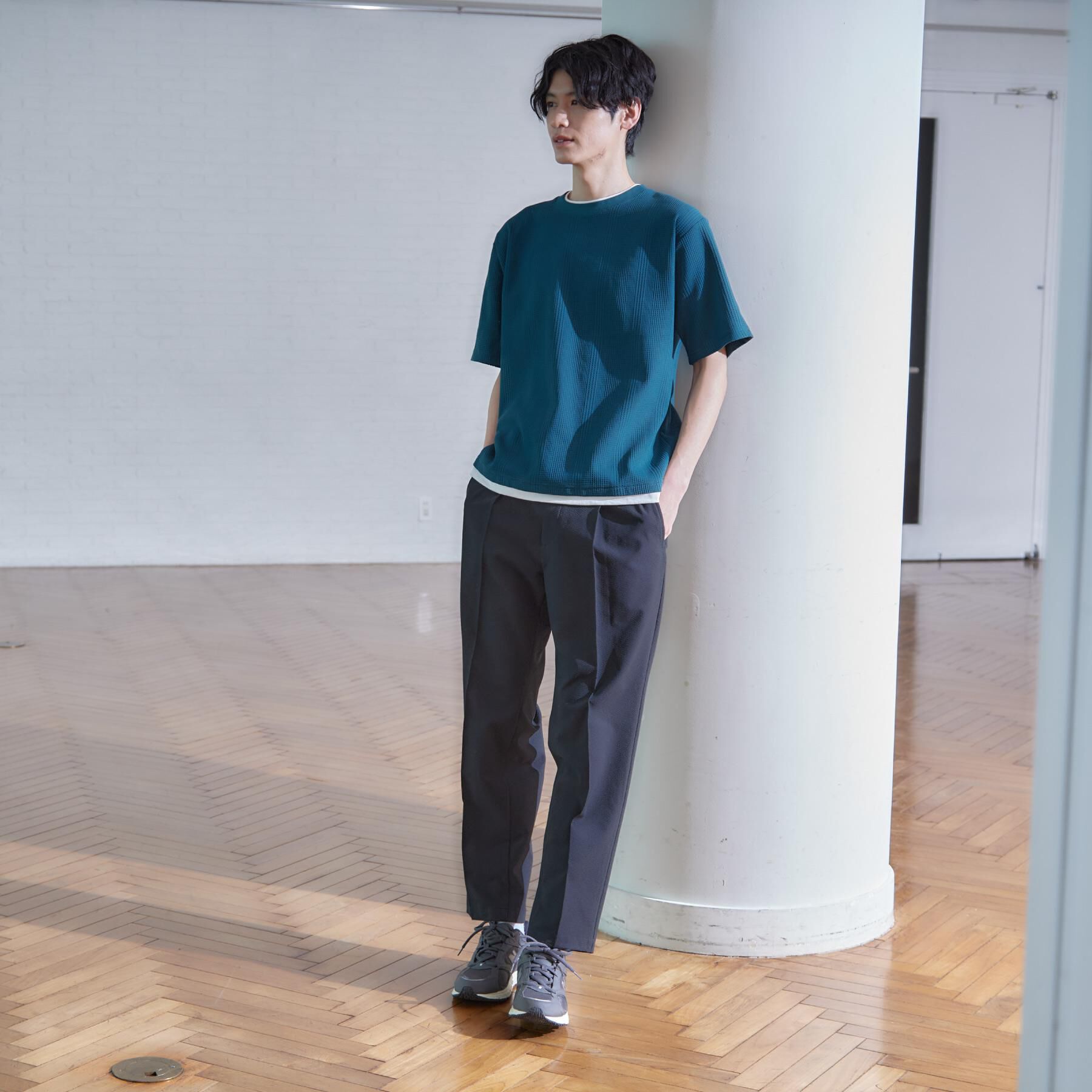 THE SHOP TK「【ラクして決まる！】レイヤード風半袖Tシャツ　洗濯機OK」|Tシャツ・カットソー|