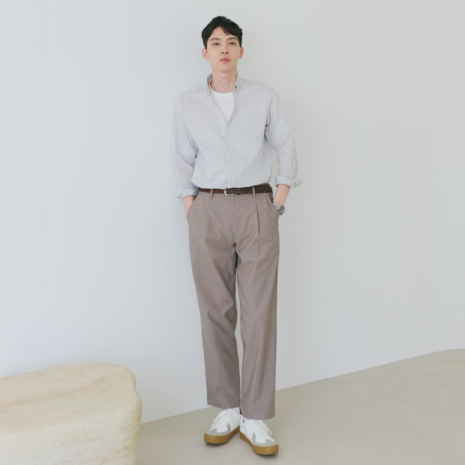 THE SHOP TK「【綿毛のように軽い】フラフテックス ストライプ長袖シャツ 洗濯機OK」|シャツ・ブラウス|