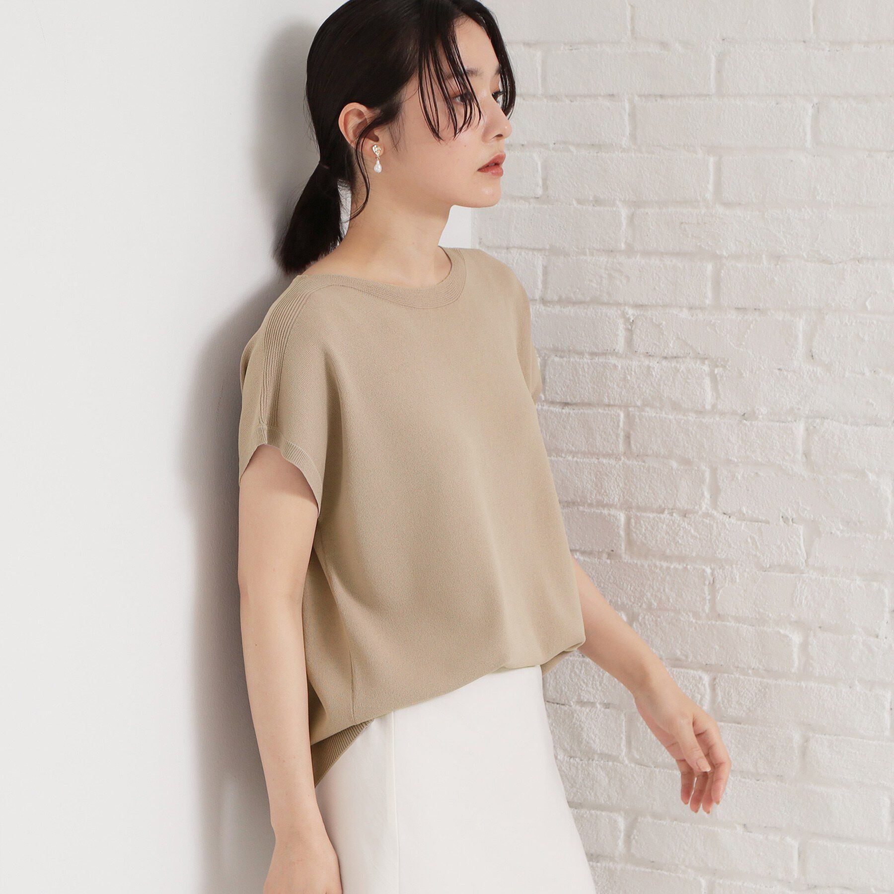 THE SHOP TK「【ひんやりタッチ】多機能フレンチプルオーバー 洗濯機OK/UVケア/毛玉になりにくい」|ニット・セーター|