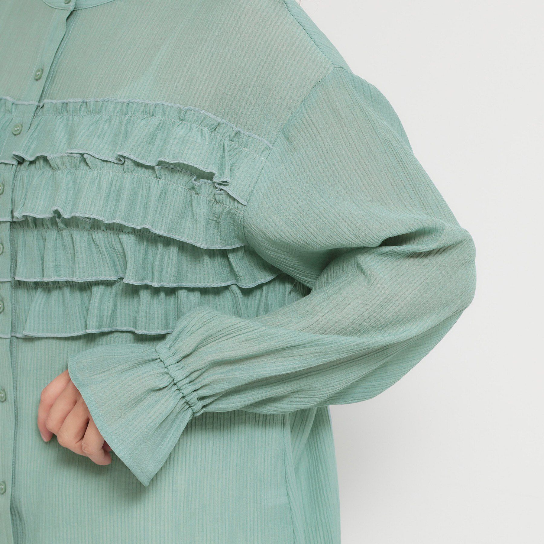 THE SHOP TK「ティアードフリル楊柳シャツ」|シャツ・ブラウス|