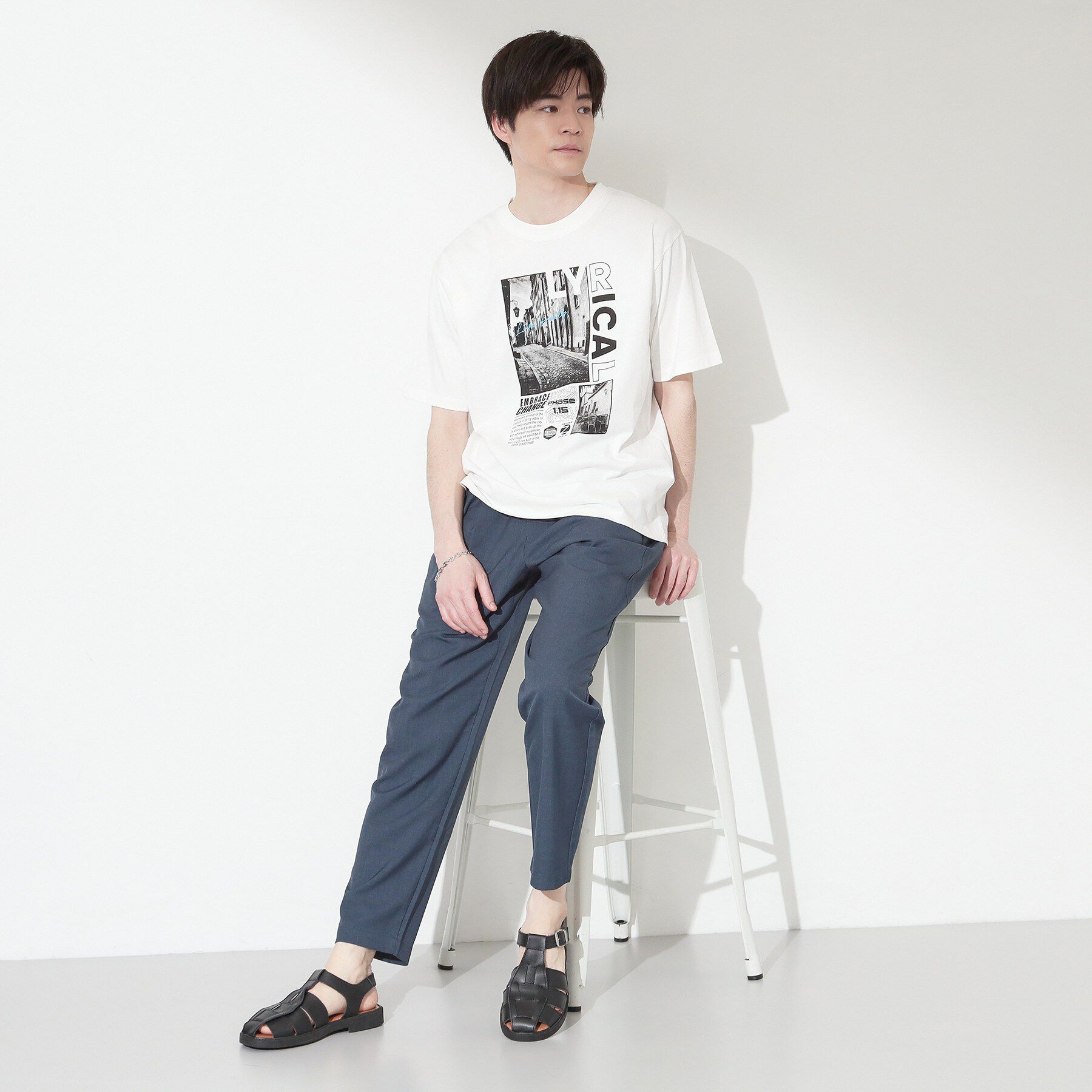THE SHOP TK「【夏コーデの主役に】グラフィックコットン半袖Tシャツ CAT／LANDSCAPE」|Tシャツ・カットソー|
