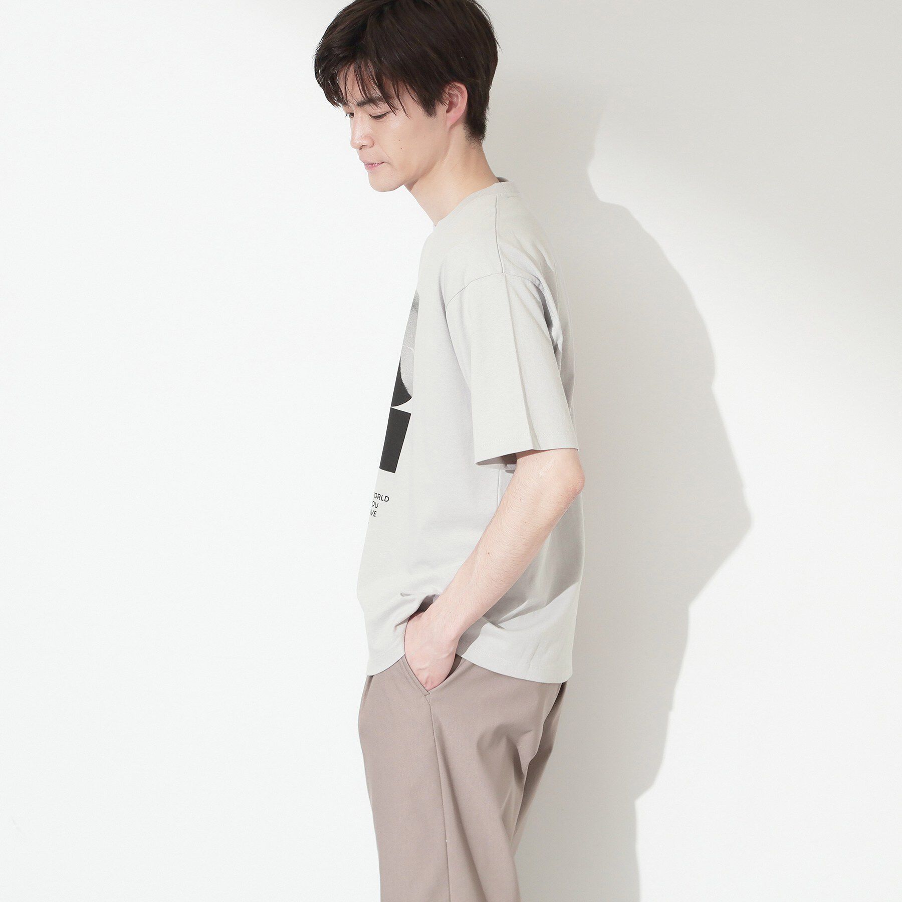 THE SHOP TK「【夏コーデの主役に】グラフィックコットン半袖Tシャツ CAT／LANDSCAPE」|Tシャツ・カットソー|