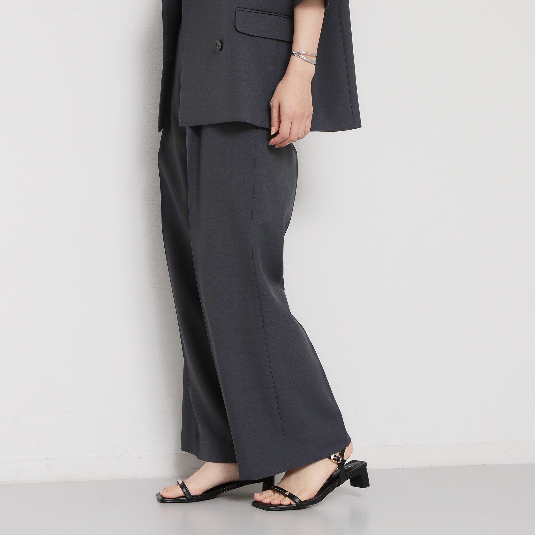 THE SHOP TK「麻調共ベルト付ワイドパンツ」|その他|