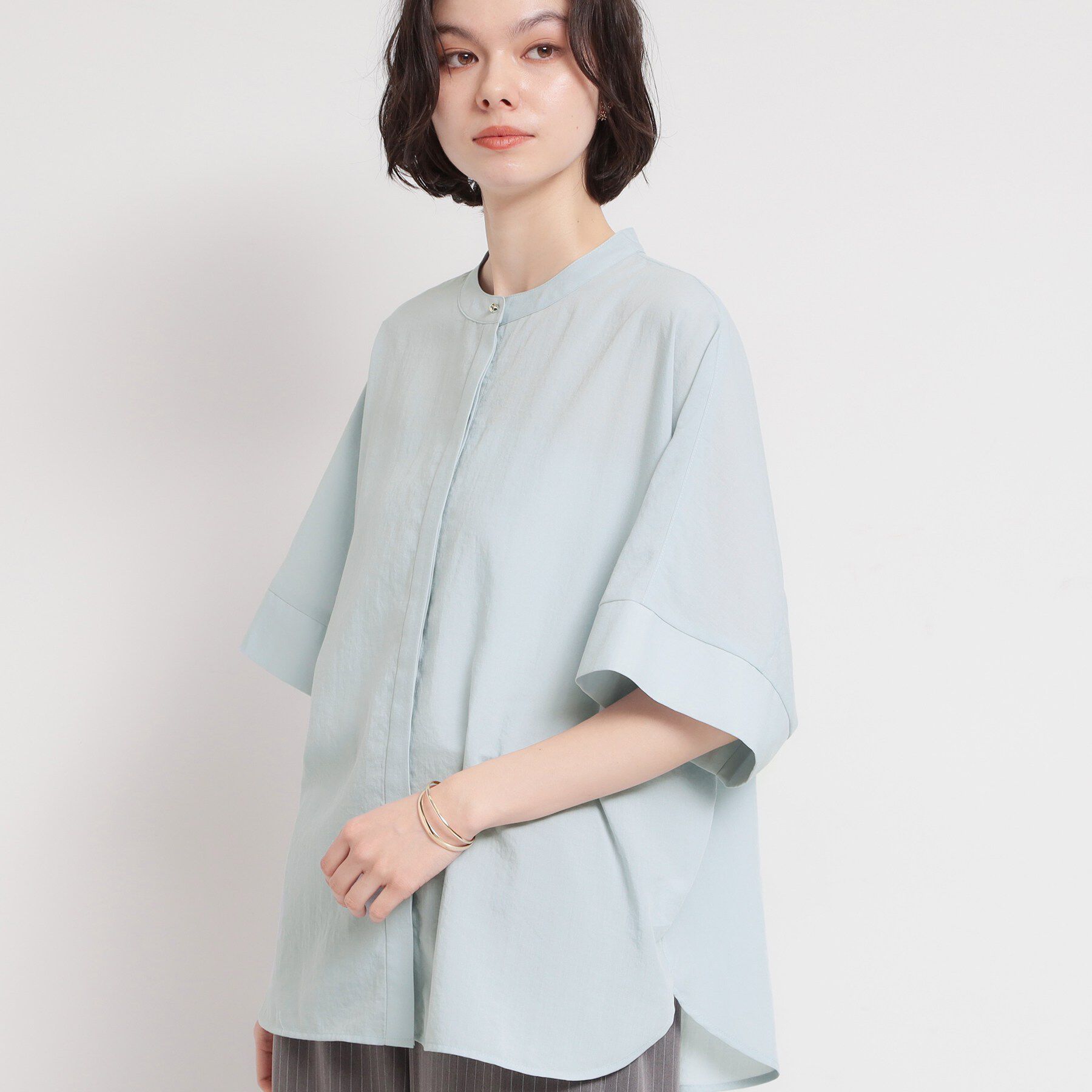 THE SHOP TK「【体型カバー】さらっと快適 ドルマンブラウス」|シャツ・ブラウス|ブルー(091)