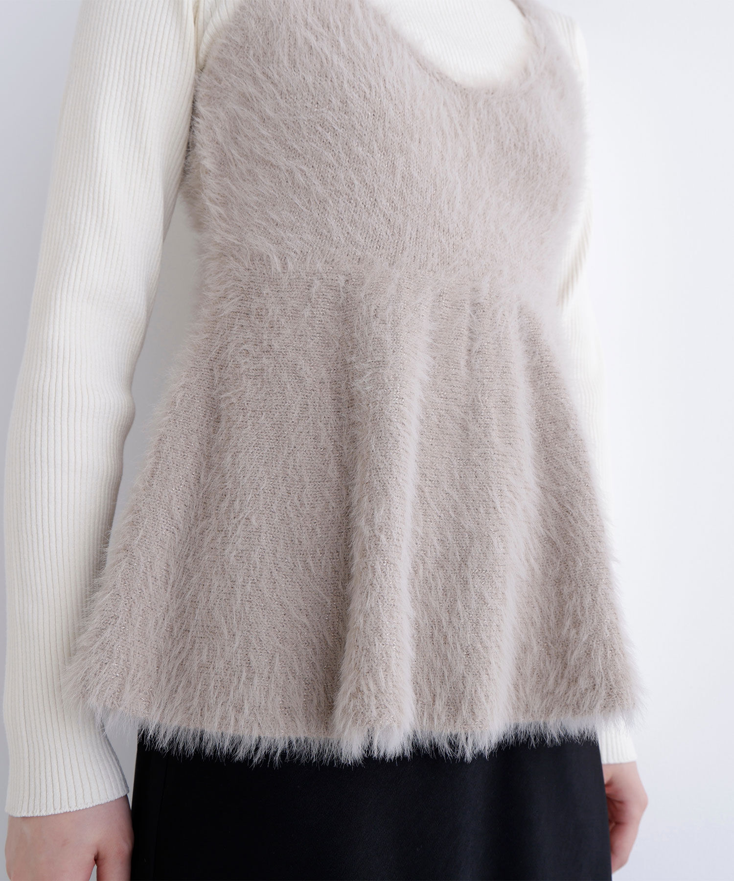  「ヘアリーペプラムキャミセットニット」|ニット・セーター|