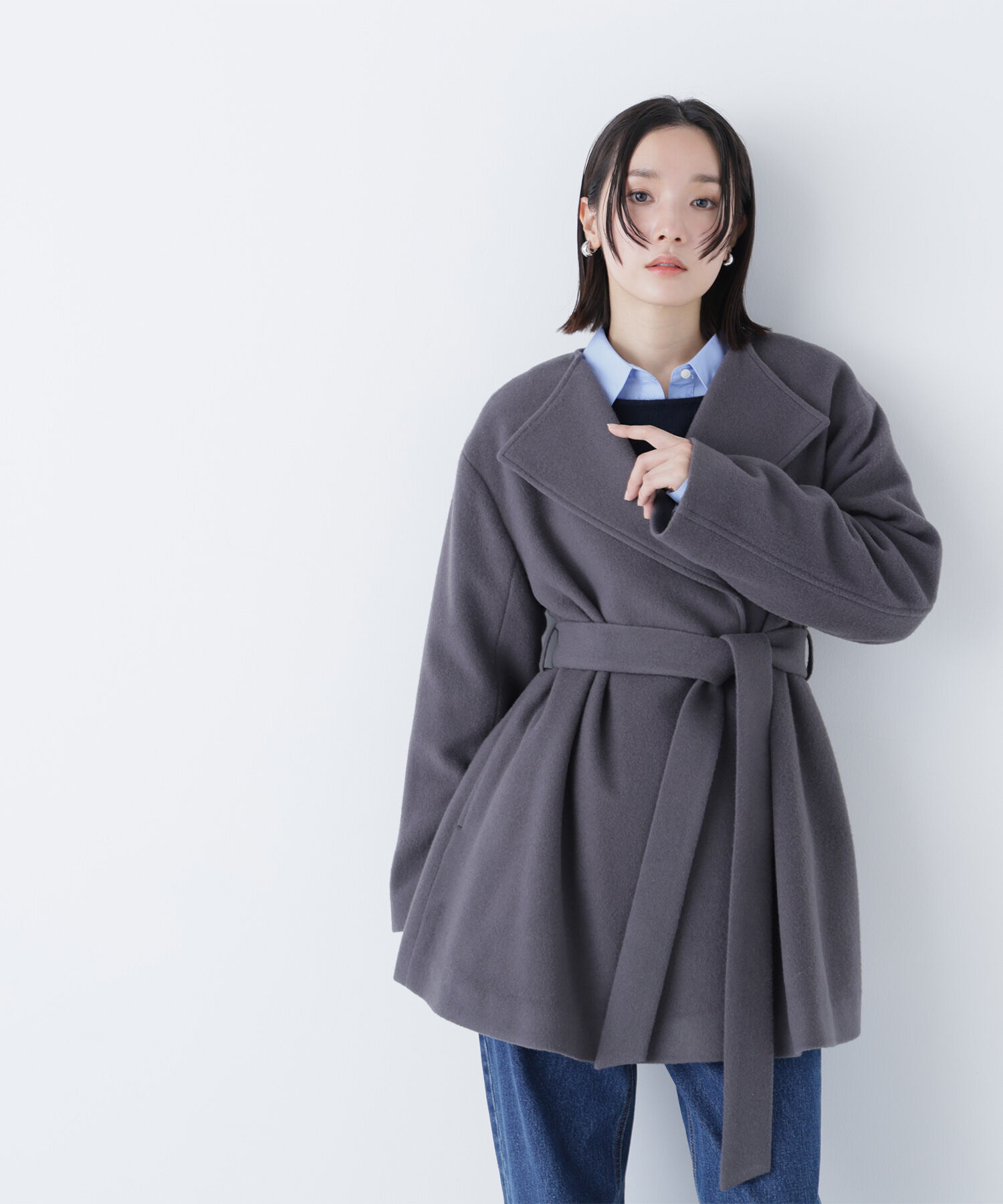  「ベルテッドミディコート」|ブルゾン・スタジャン|