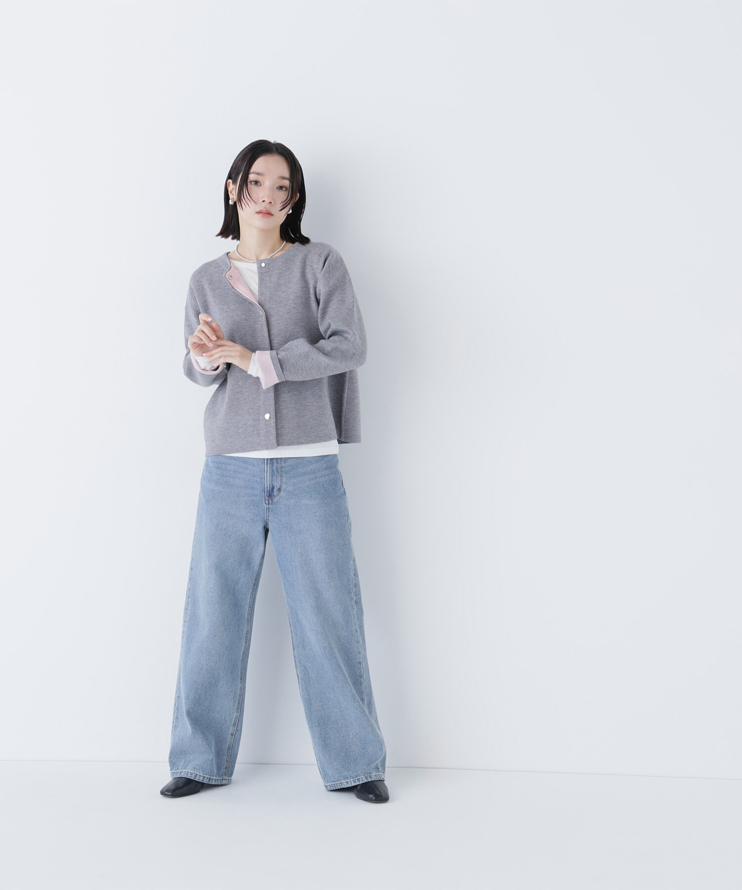  「バイカラー接結カーディガン」|ニット・セーター|