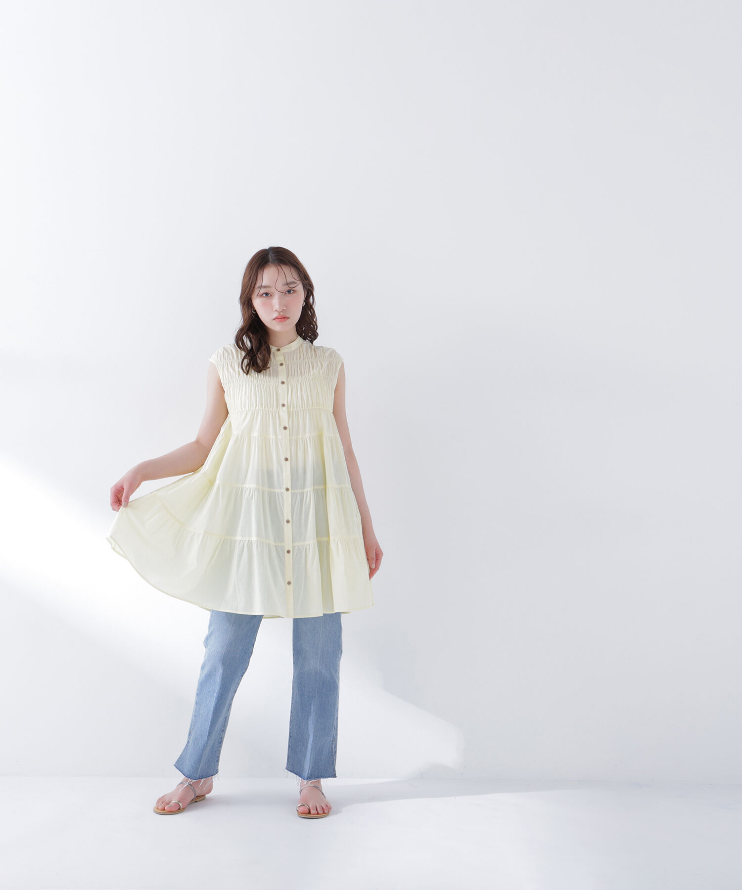  「サイドスリットストレートデニムパンツ」|その他|