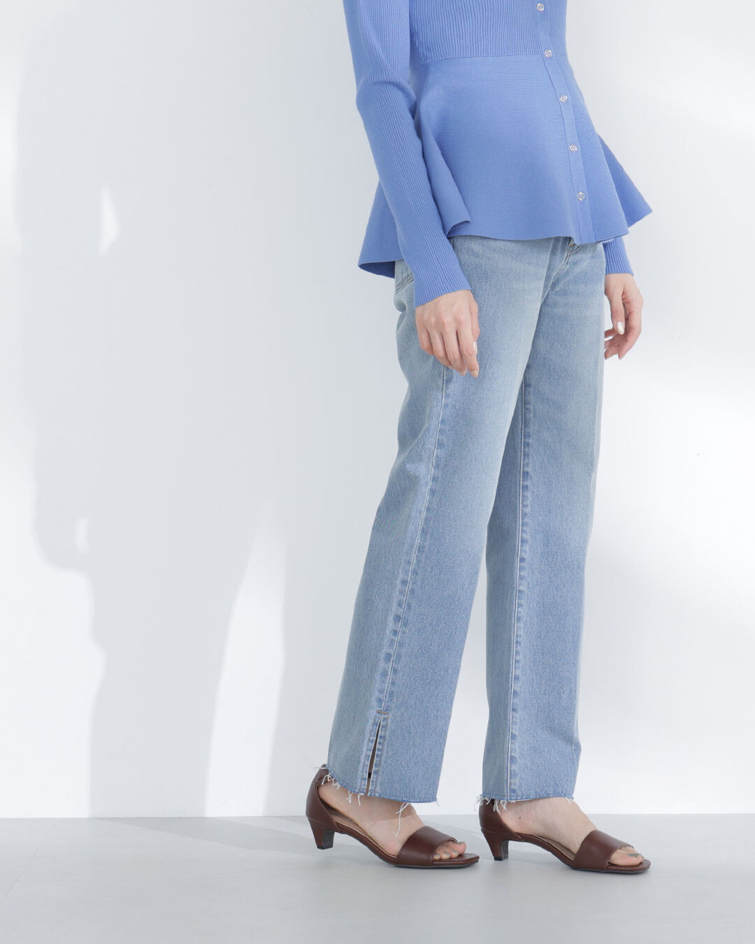  「サイドスリットストレートデニムパンツ」|その他|