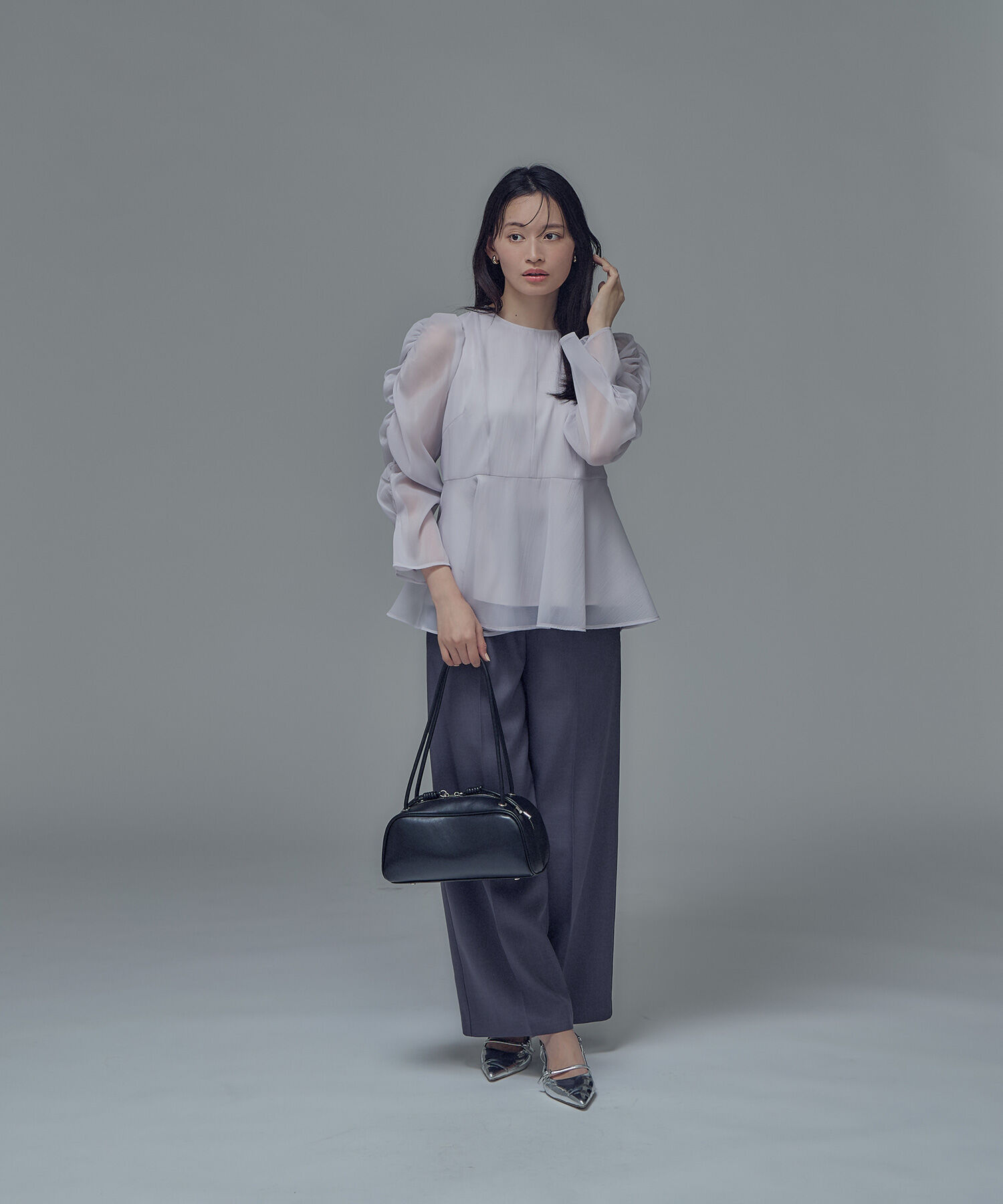  「ビスチェドッキングブラウス＆パンツ　パンツ」|その他|チャコール1