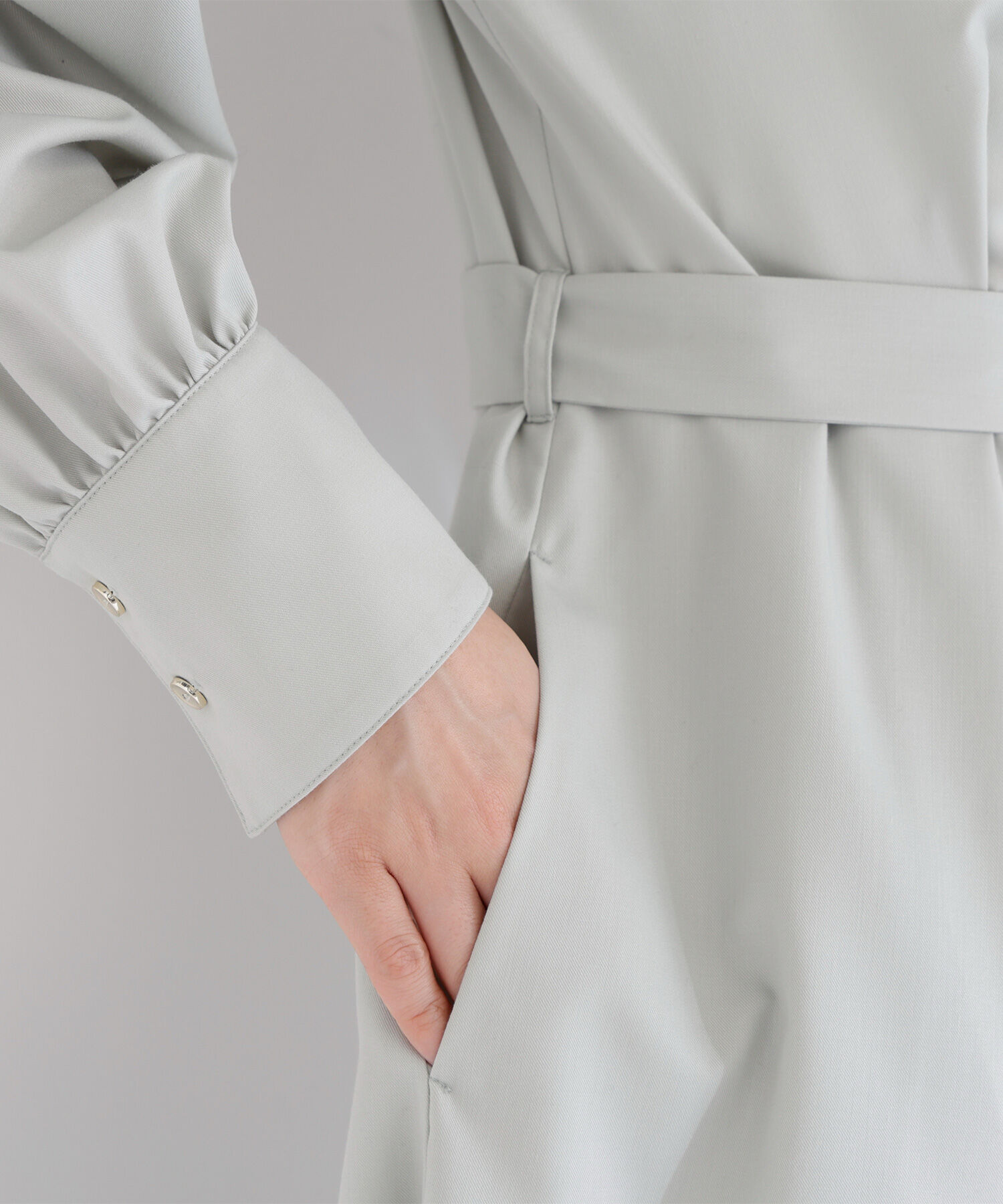  「リボンベルテッドシャツワンピース」|ワンピース|