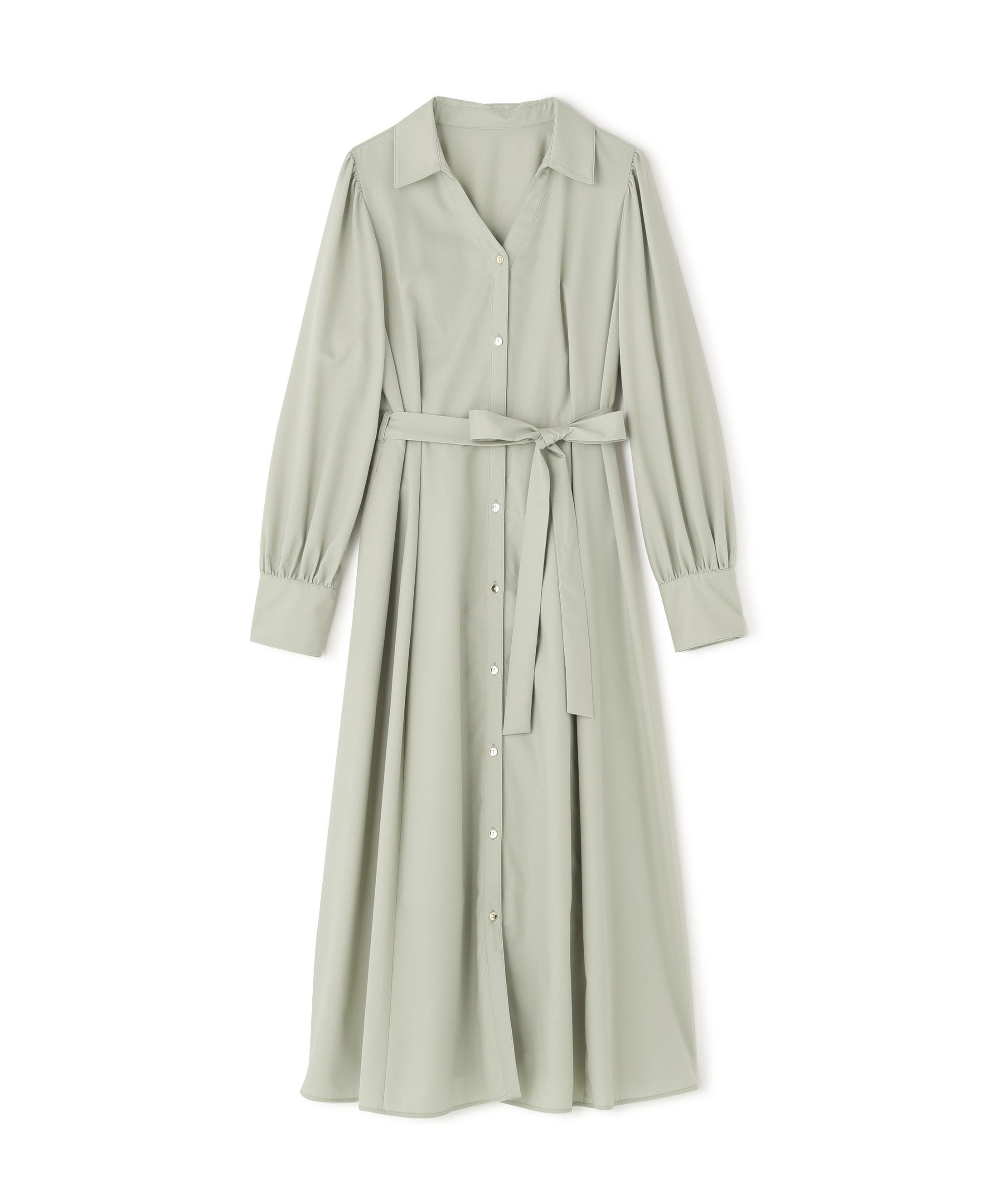  「リボンベルテッドシャツワンピース」|ワンピース|