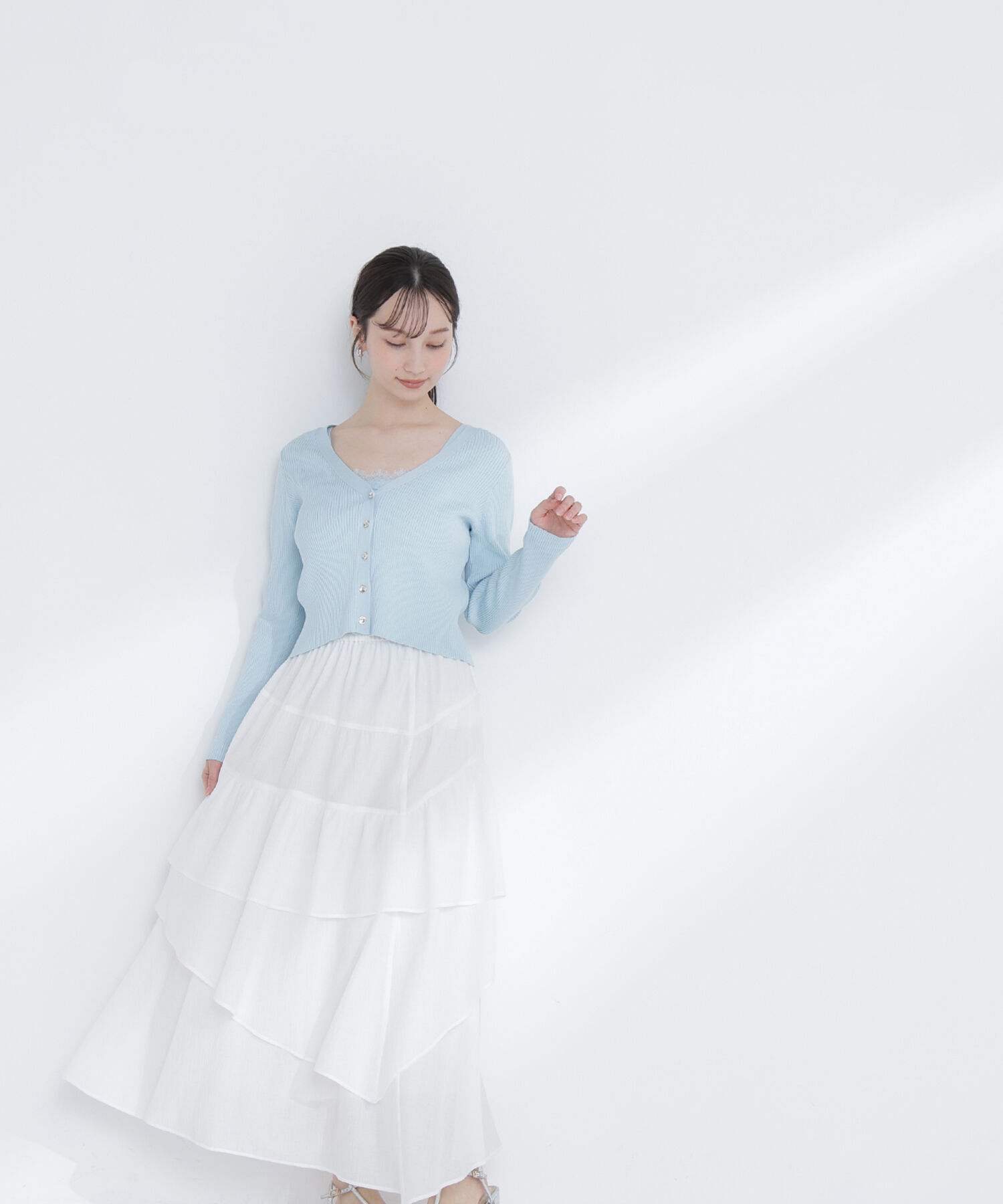  「アシンメトリーティアードスカート」|スカート|オフホワイト1