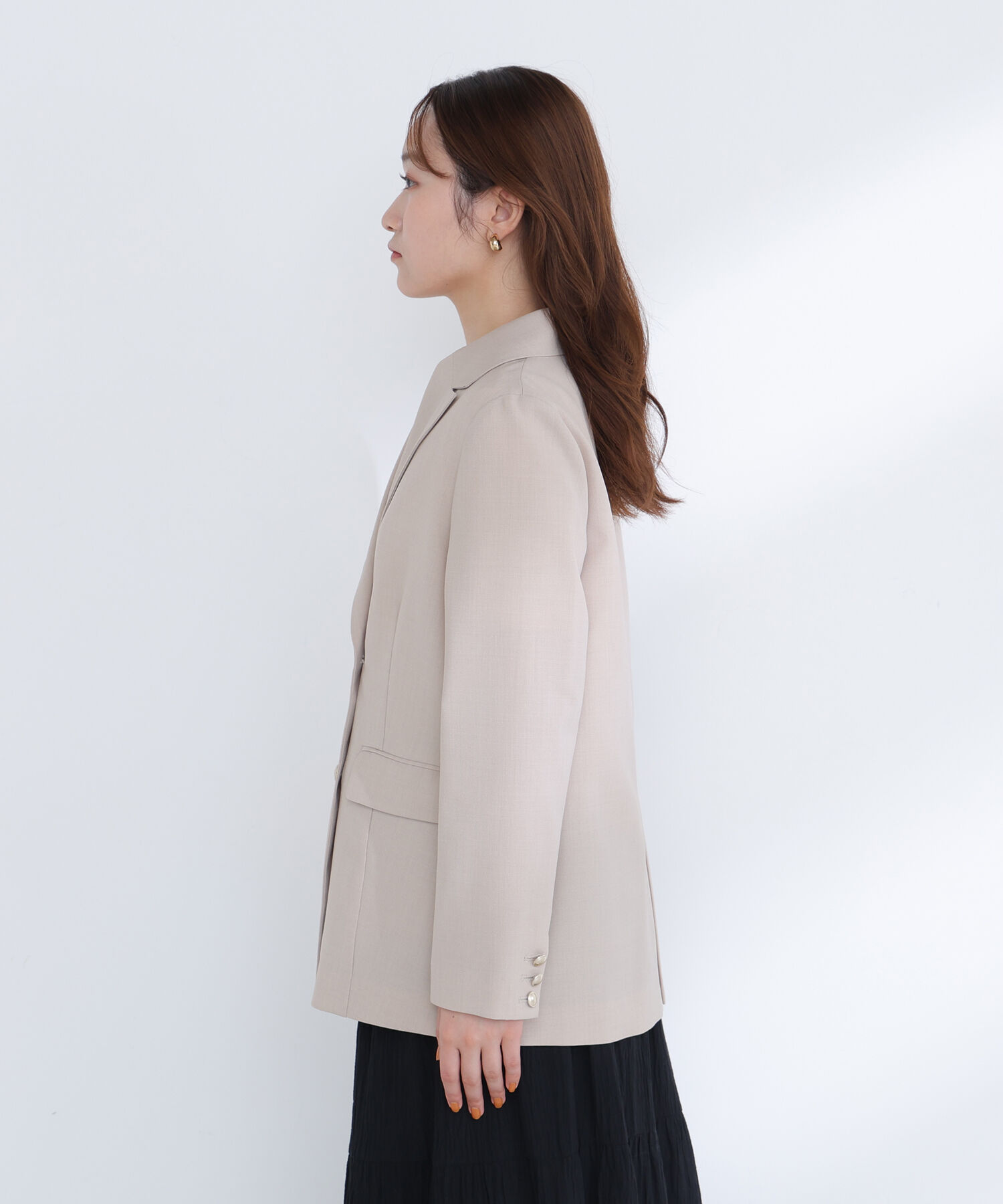  「リネンライクダブルブレストボクシージャケット」|ブルゾン・スタジャン|