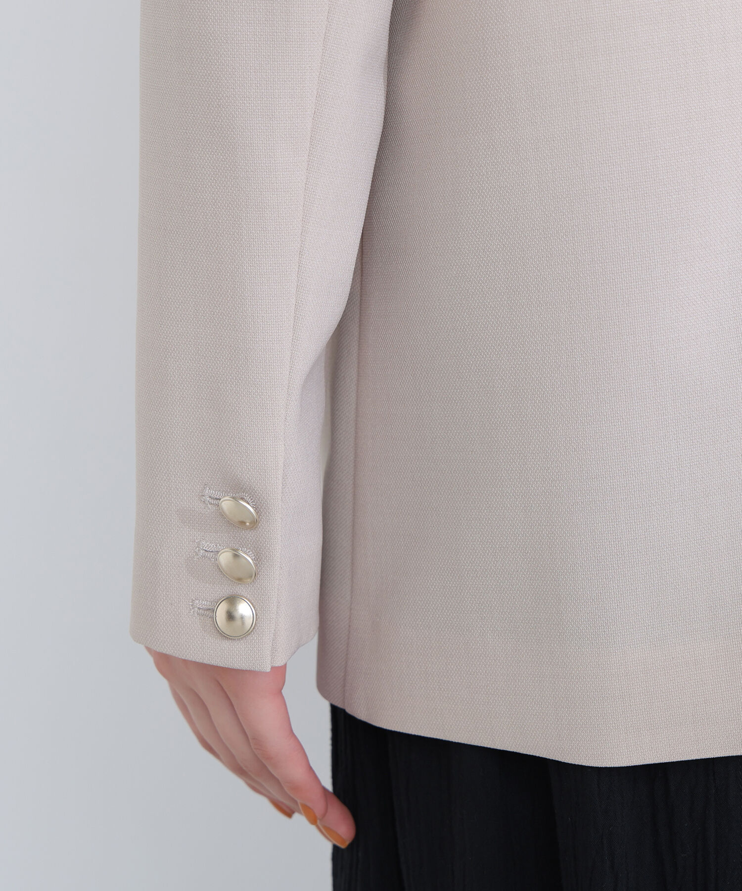  「リネンライクダブルブレストボクシージャケット」|ブルゾン・スタジャン|