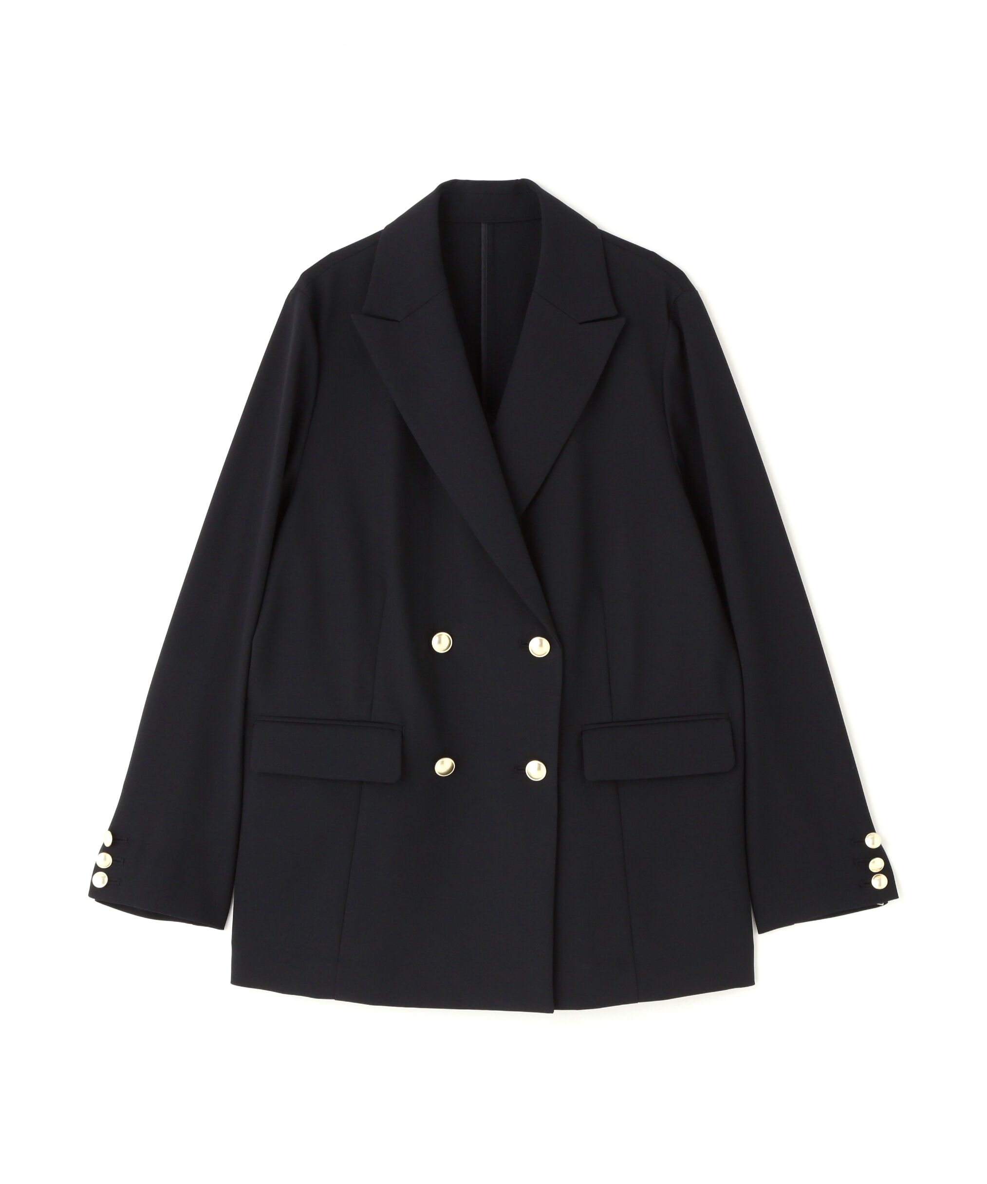  「リネンライクダブルブレストボクシージャケット」|ブルゾン・スタジャン|