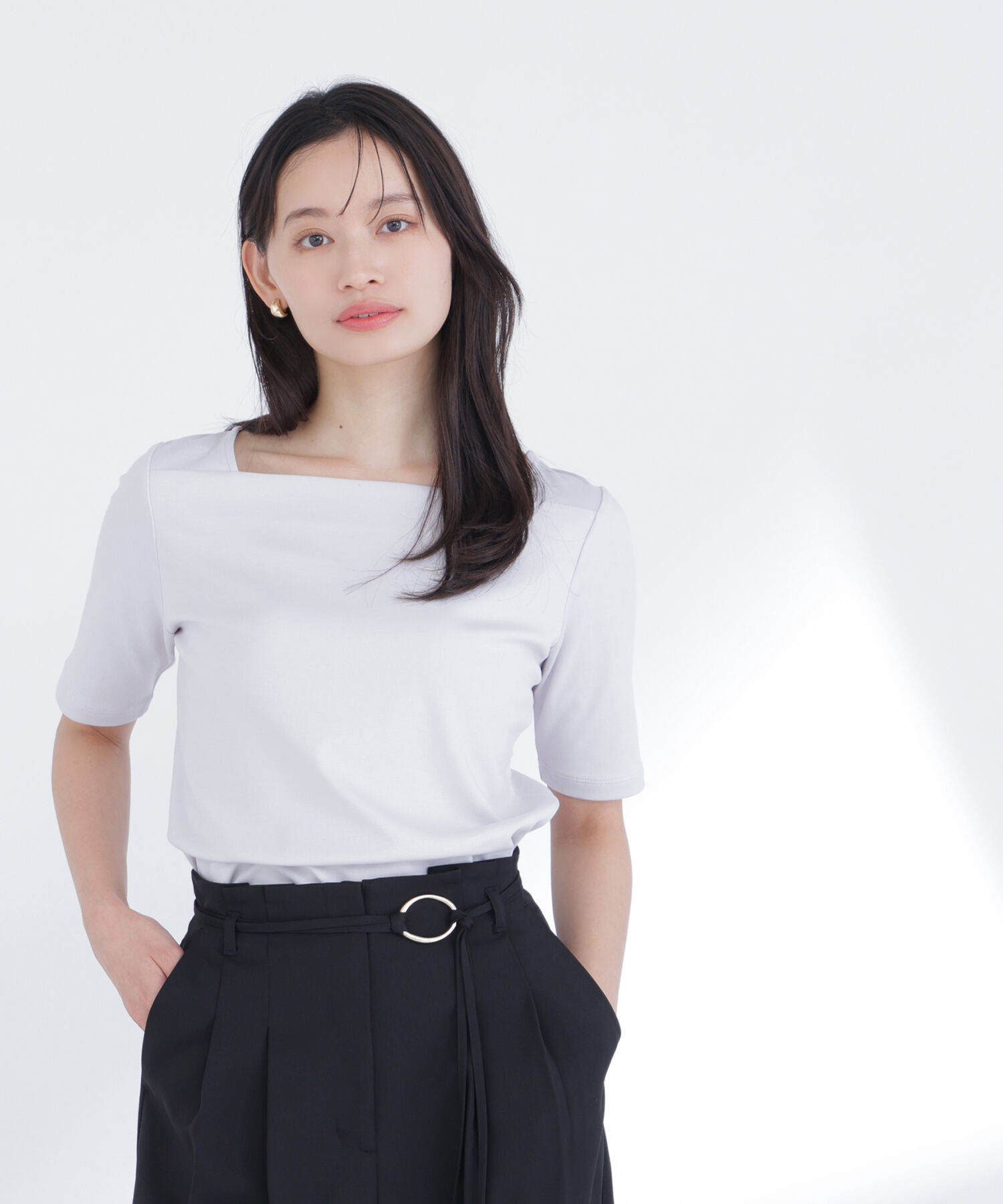  「ベーシックTシャツ スクエアネック」|Tシャツ・カットソー|