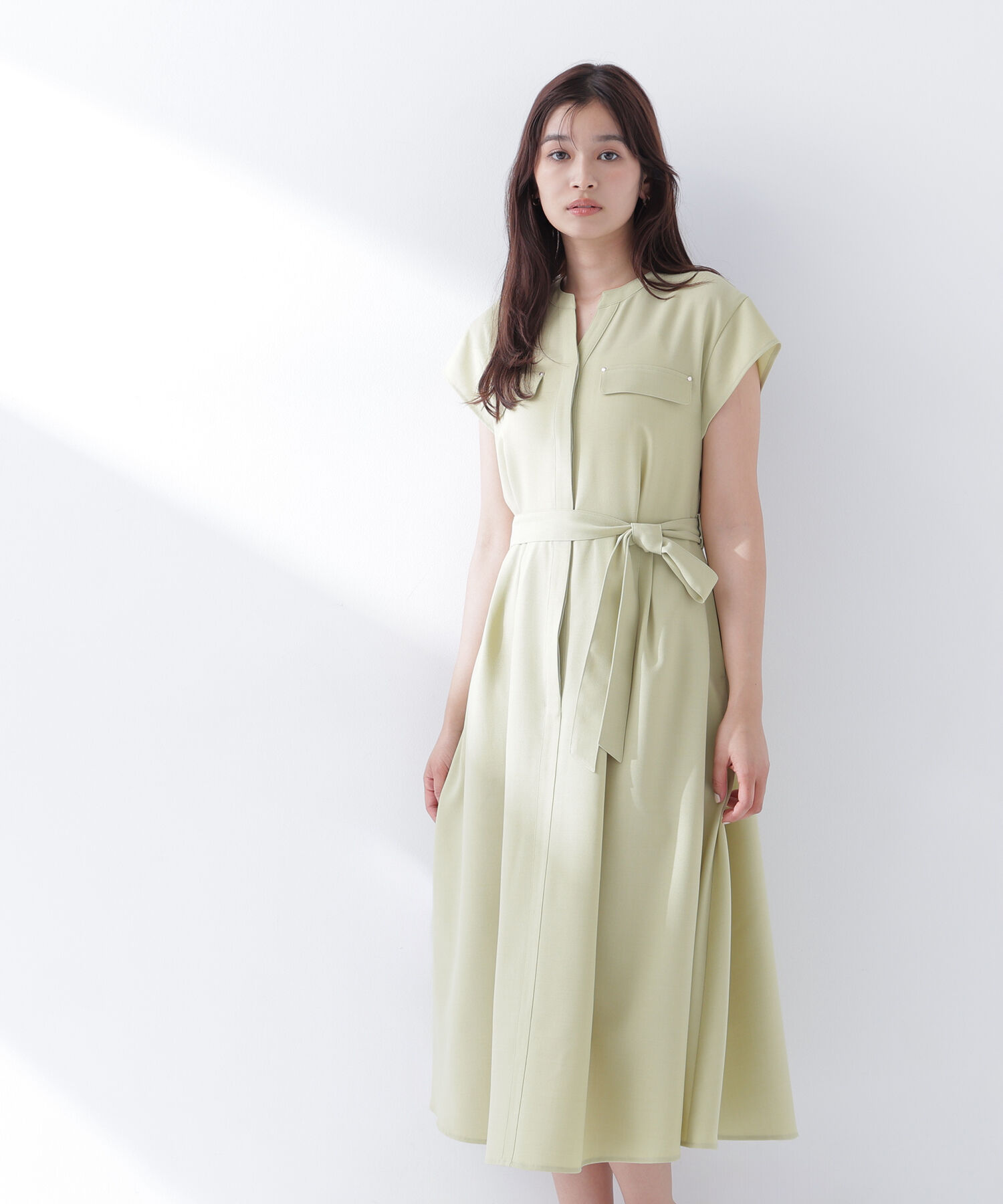  「スキッパーポケットシャツワンピース」|ワンピース|