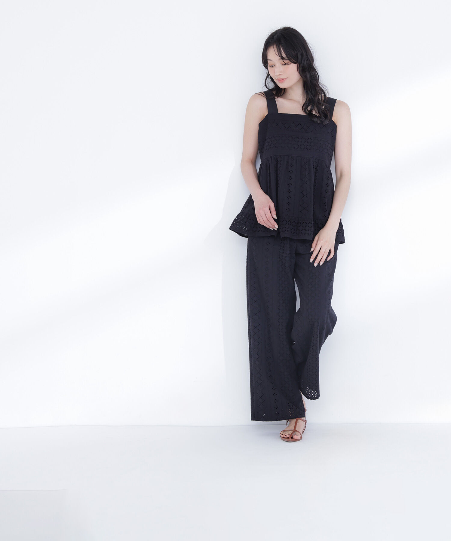  「パッチワークレース SETUP ストレートパンツ」|その他|