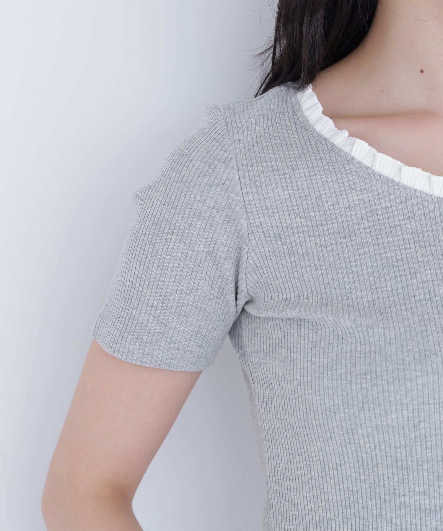  「レースドッキングフリルカットソー」|Tシャツ・カットソー|