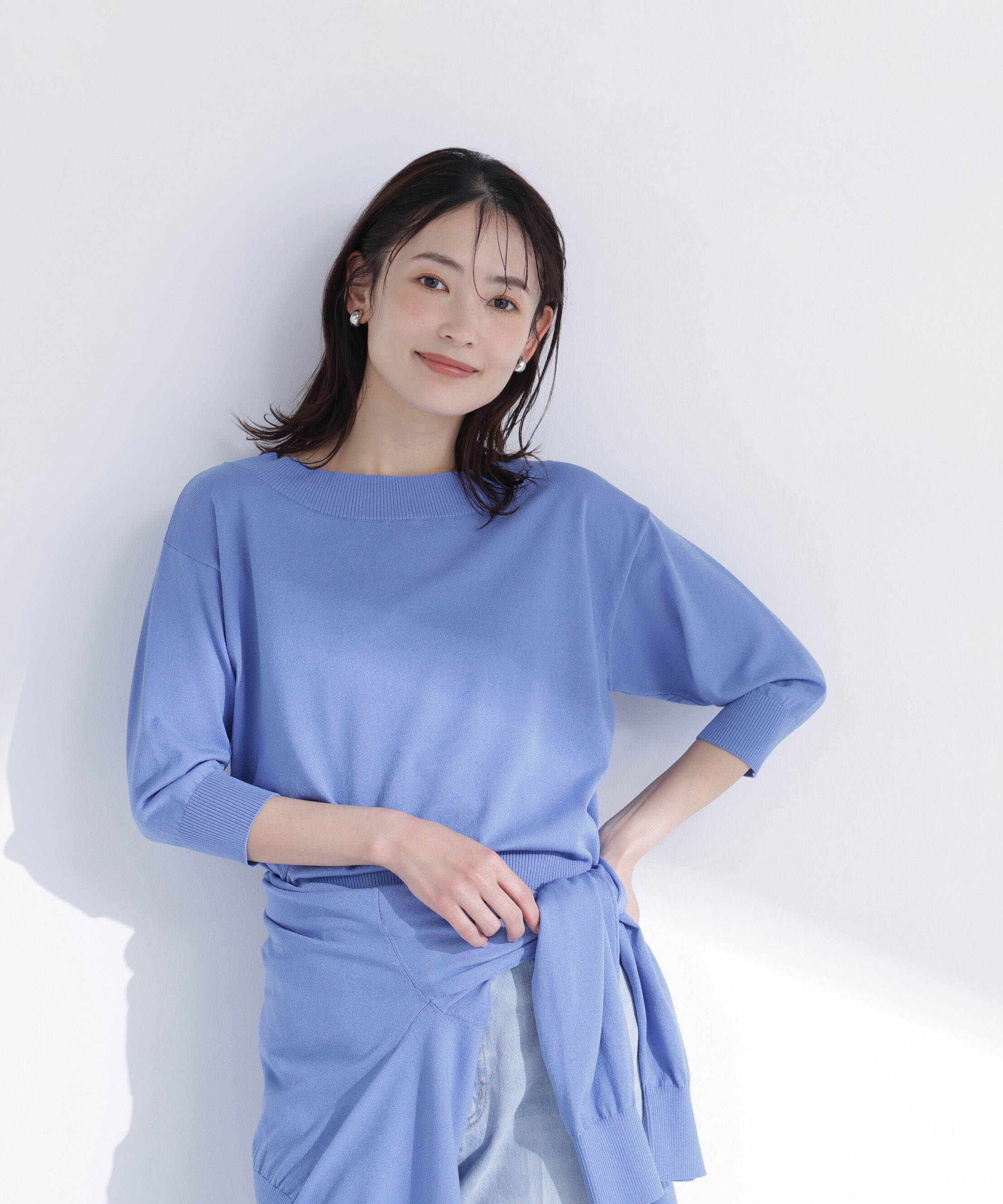  「しれっと、できすぎニット」|ニット・セーター|ブルー