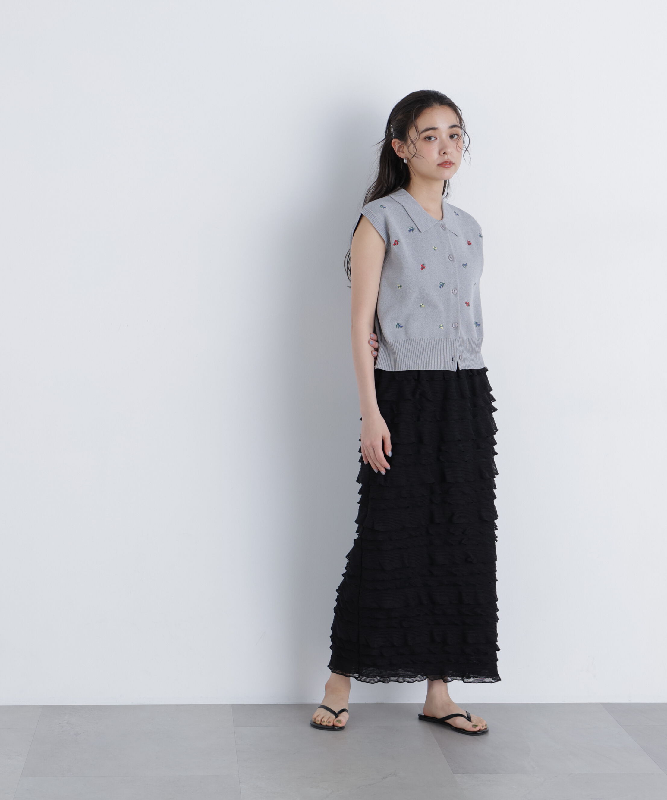  「フリルティアードナロースカート」|スカート|