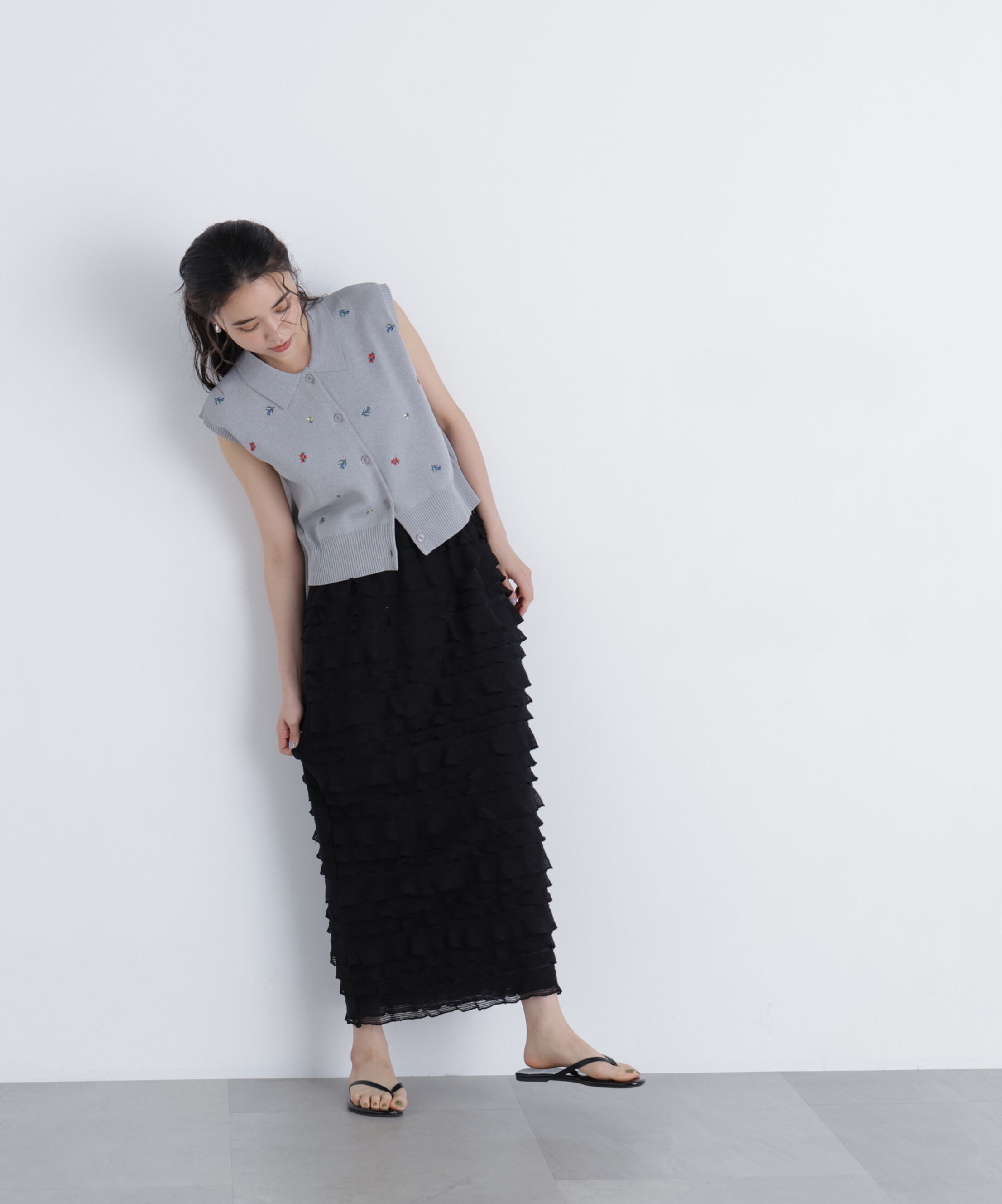  「フリルティアードナロースカート」|スカート|