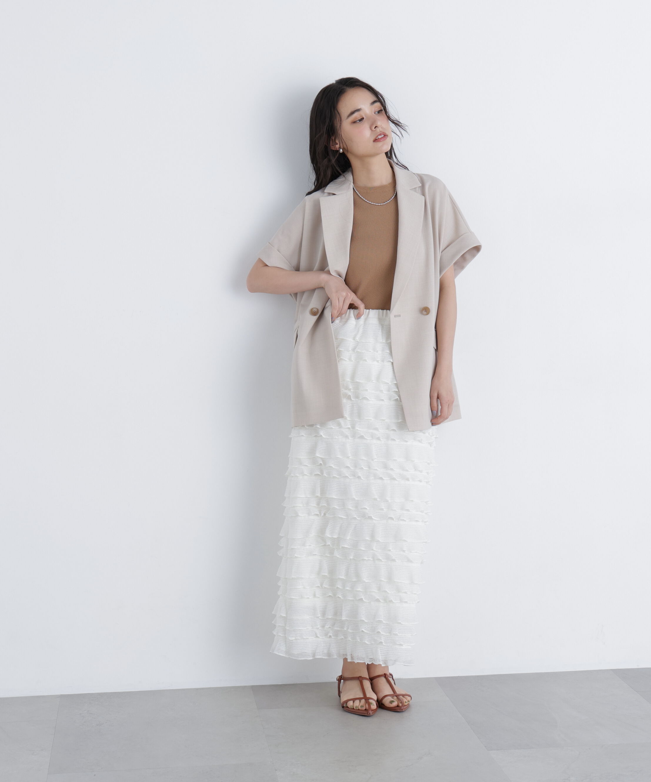  「フリルティアードナロースカート」|スカート|