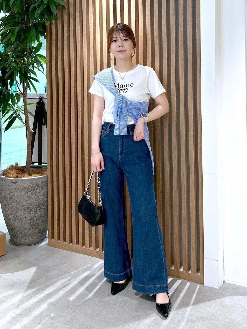  「ショート丈ロゴTシャツ」|Tシャツ・カットソー|