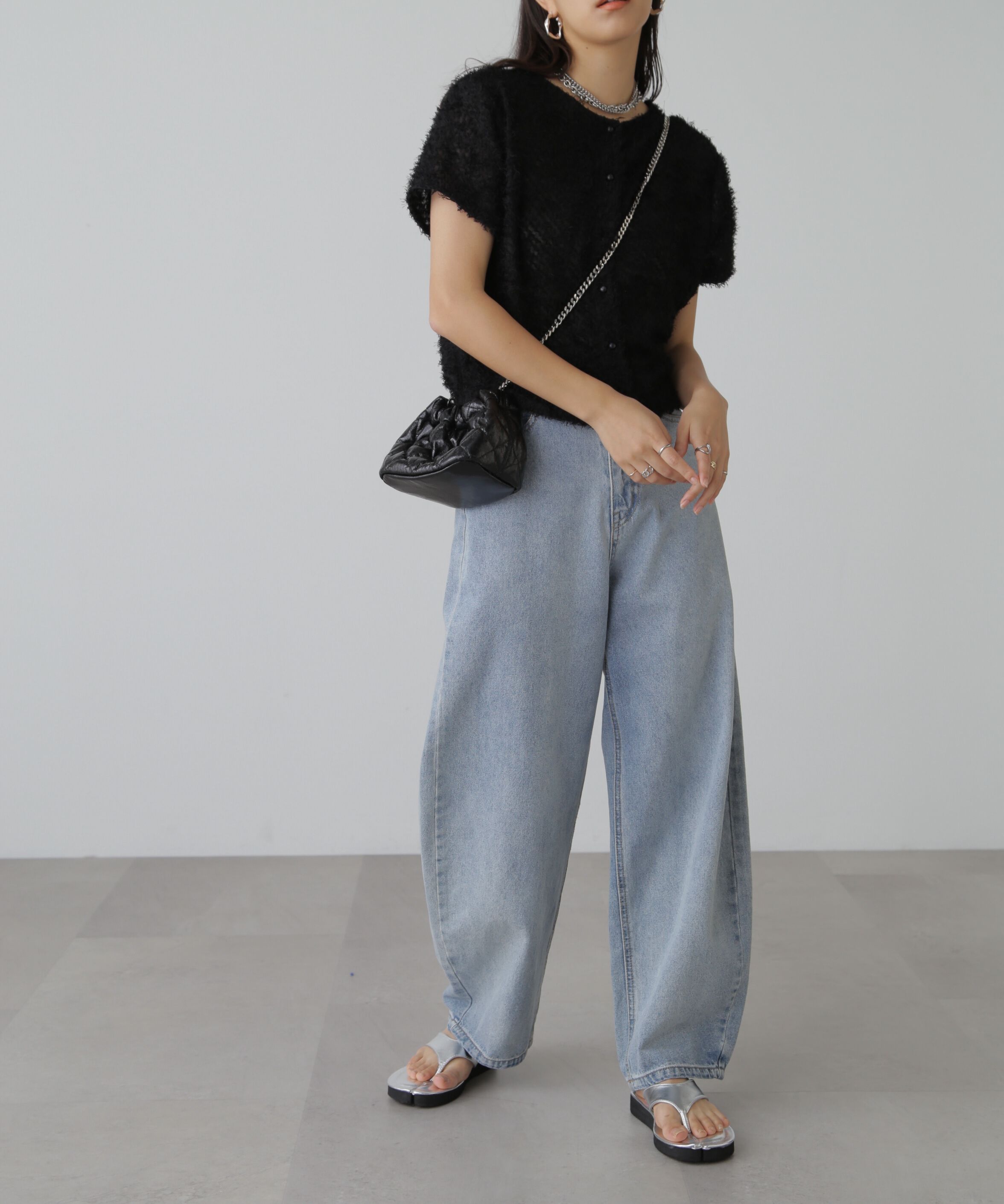  「フロントボタンカットジャガードブラウス」|シャツ・ブラウス|