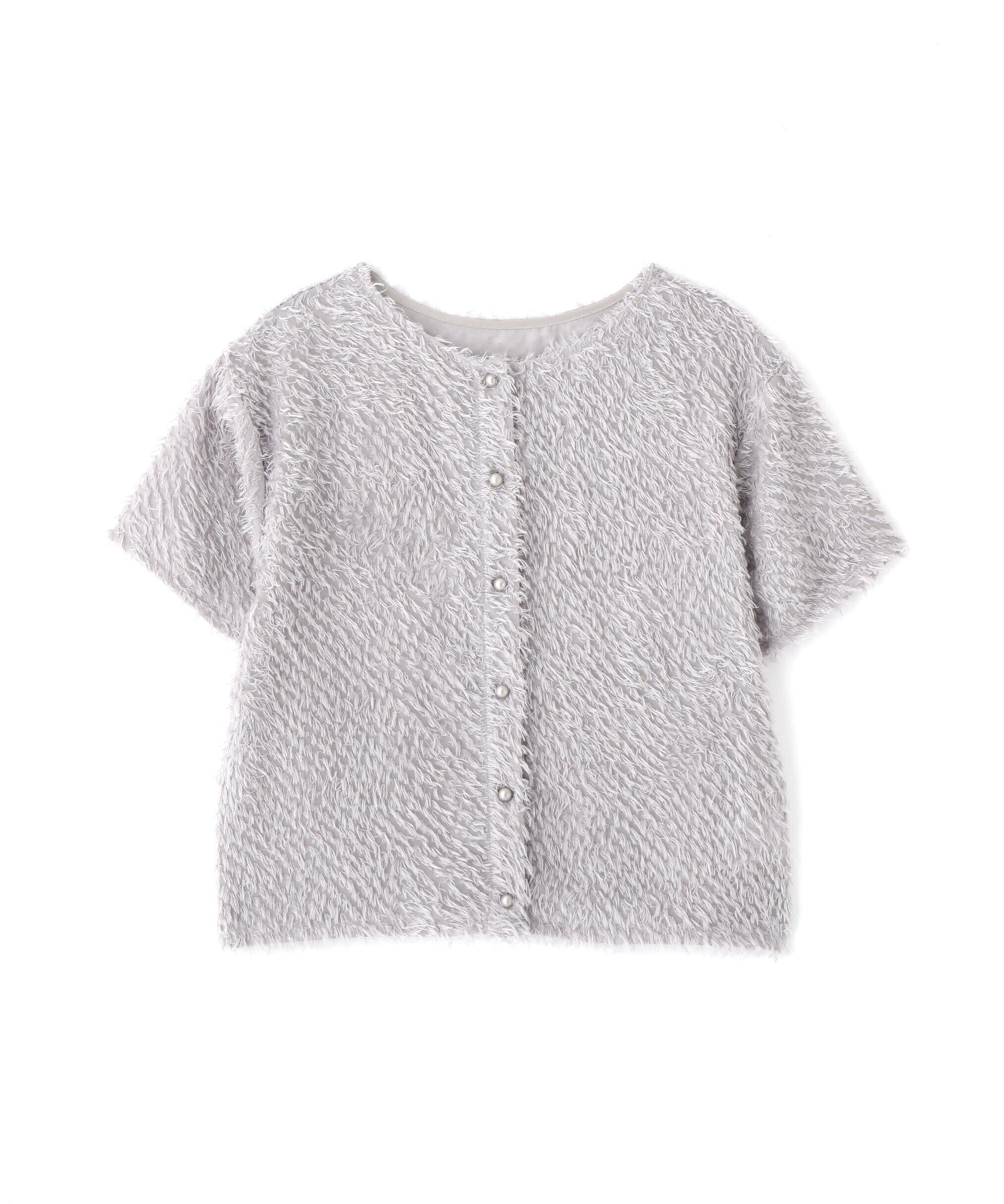  「フロントボタンカットジャガードブラウス」|シャツ・ブラウス|