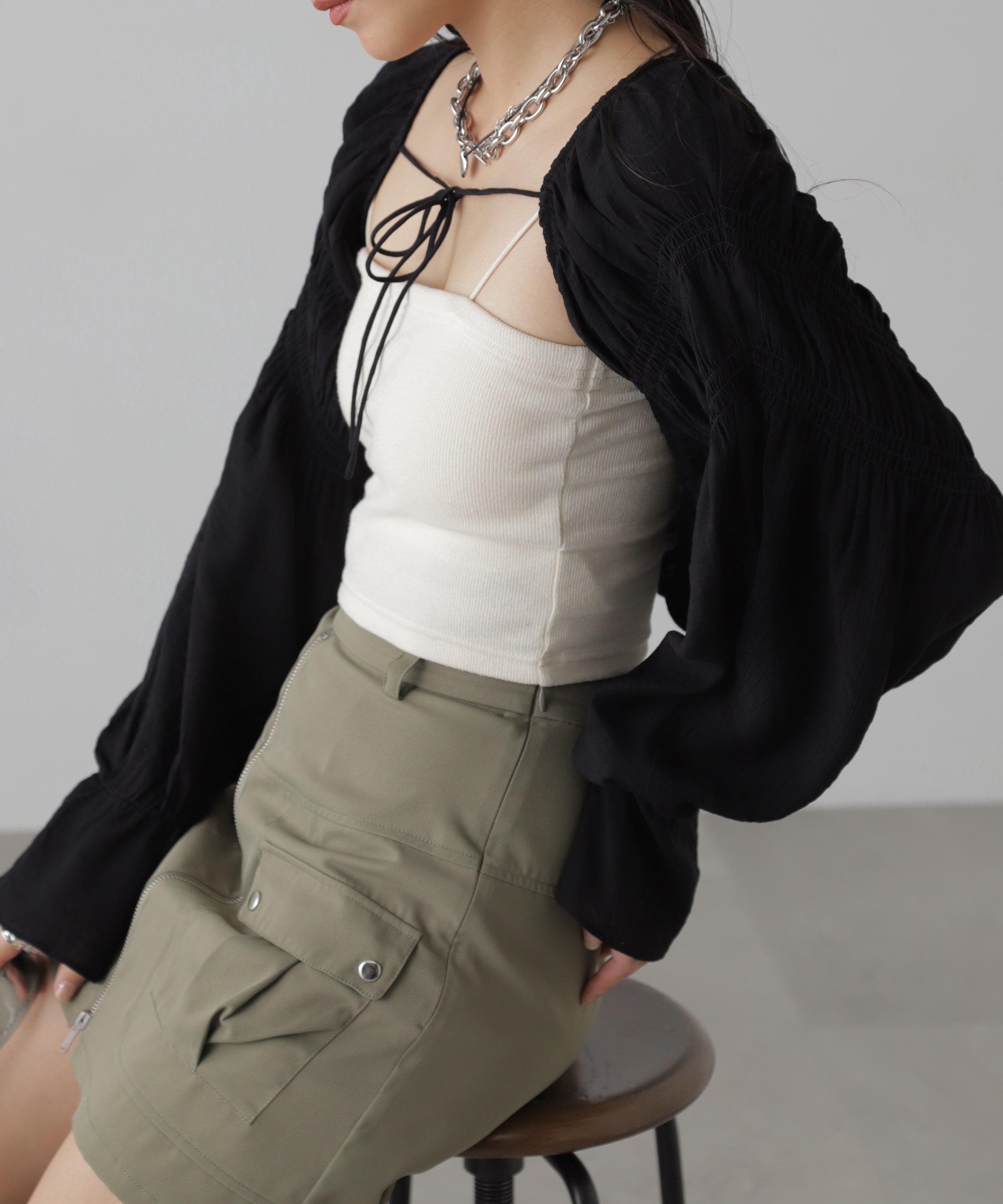  「ショート丈ボレロブラウス」|シャツ・ブラウス|