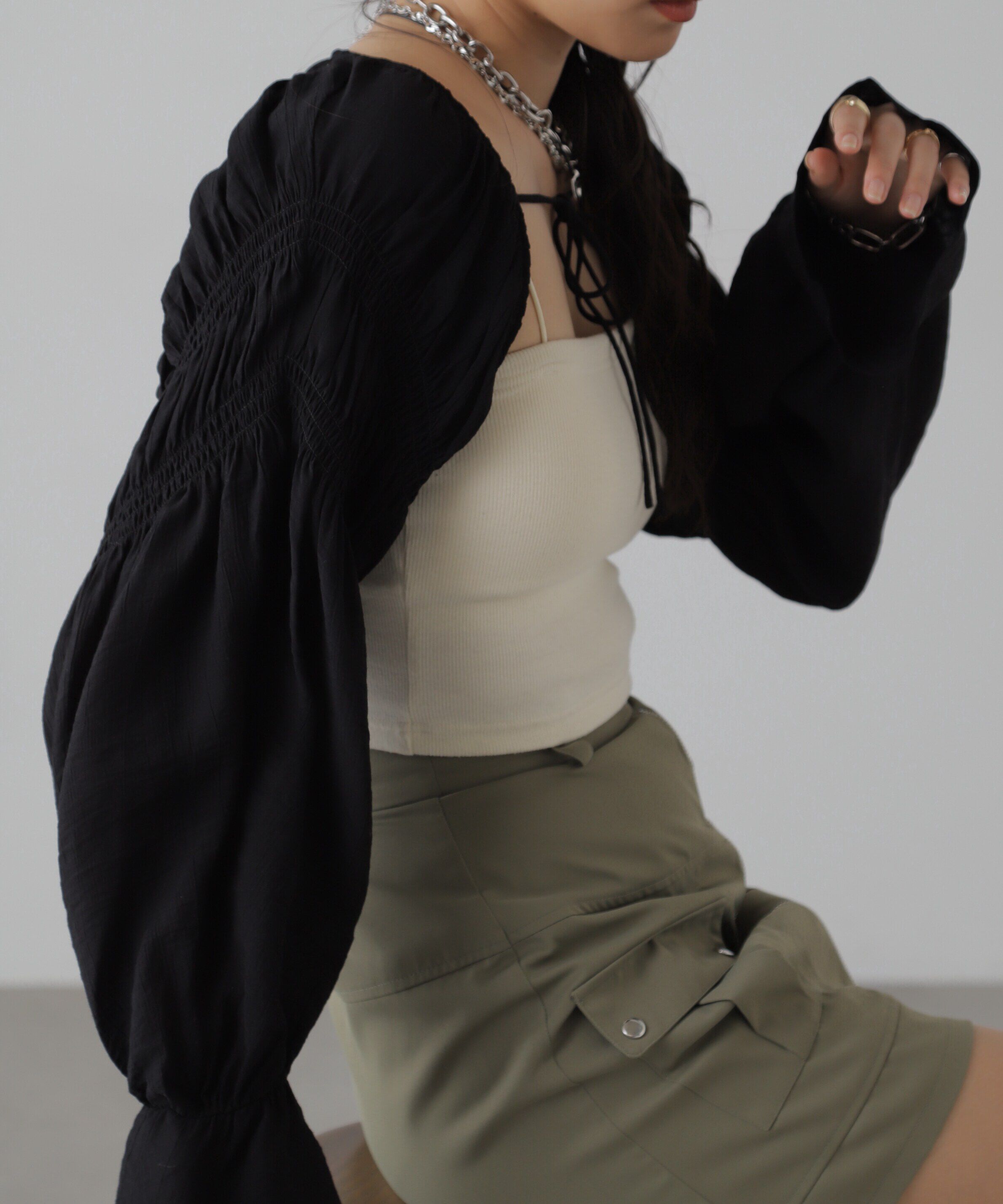  「ショート丈ボレロブラウス」|シャツ・ブラウス|