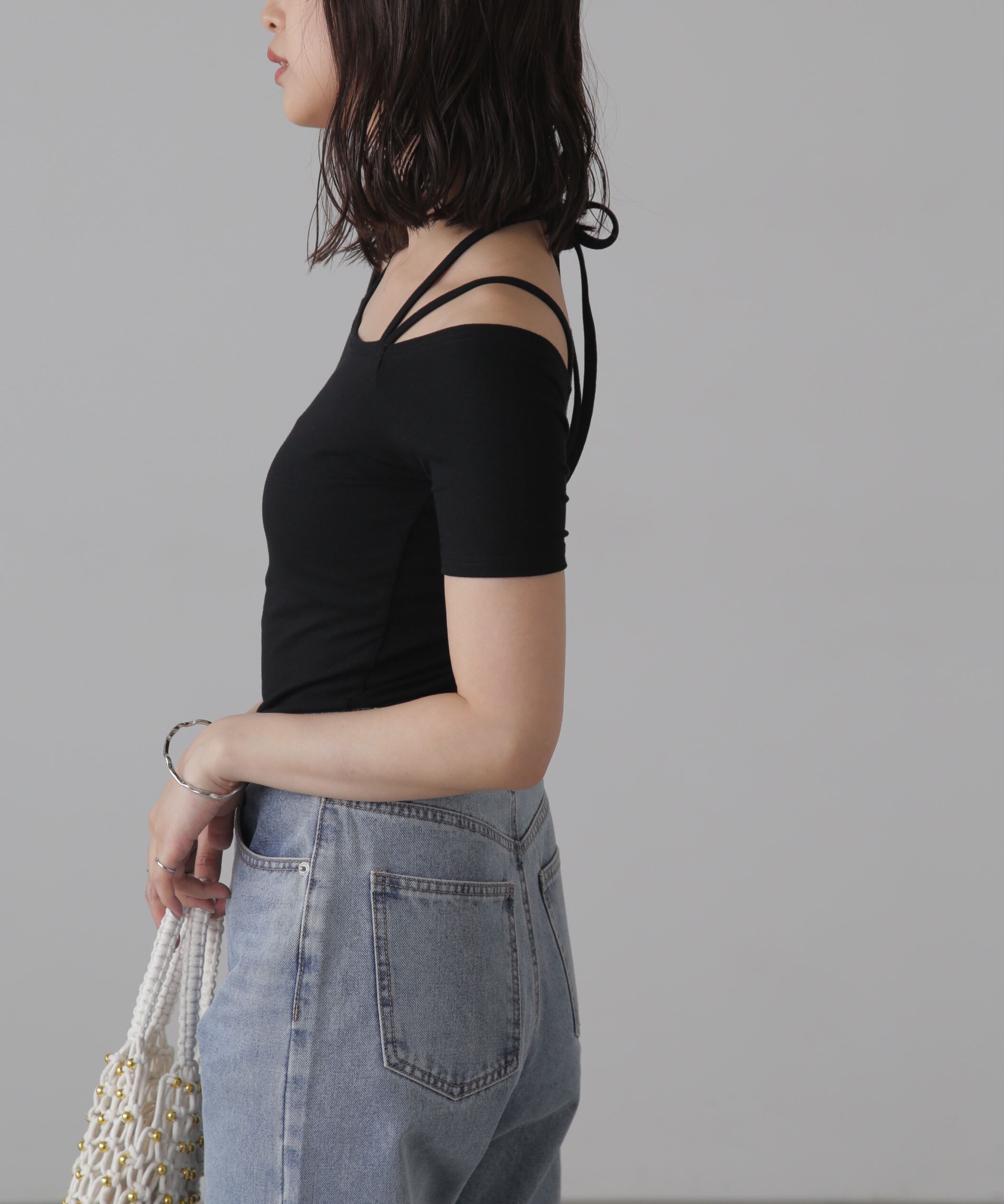  「オフショルホルターネックカットソー」|Tシャツ・カットソー|