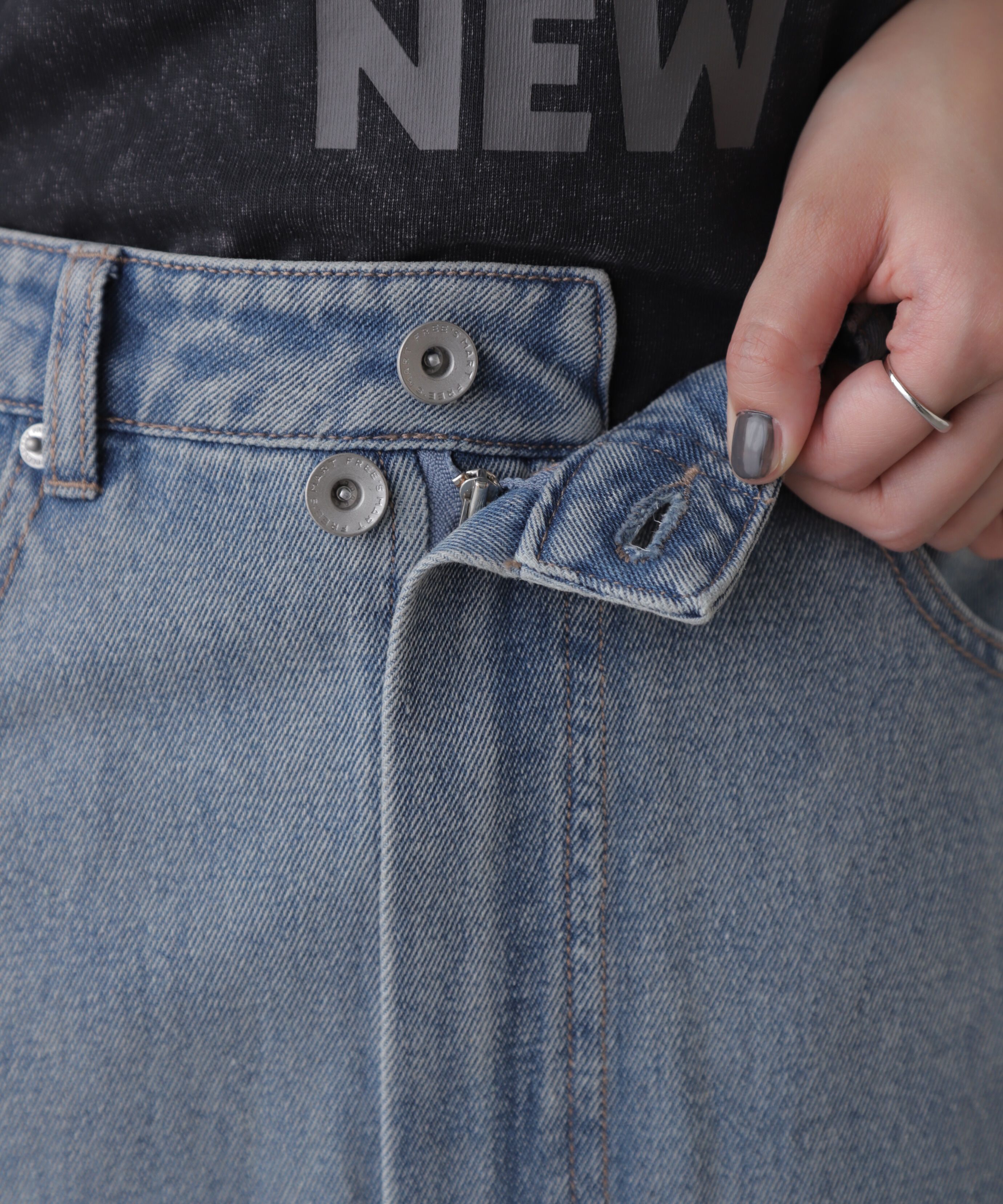  「［レイヤード可］デニムラップミニスカート」|スカート|