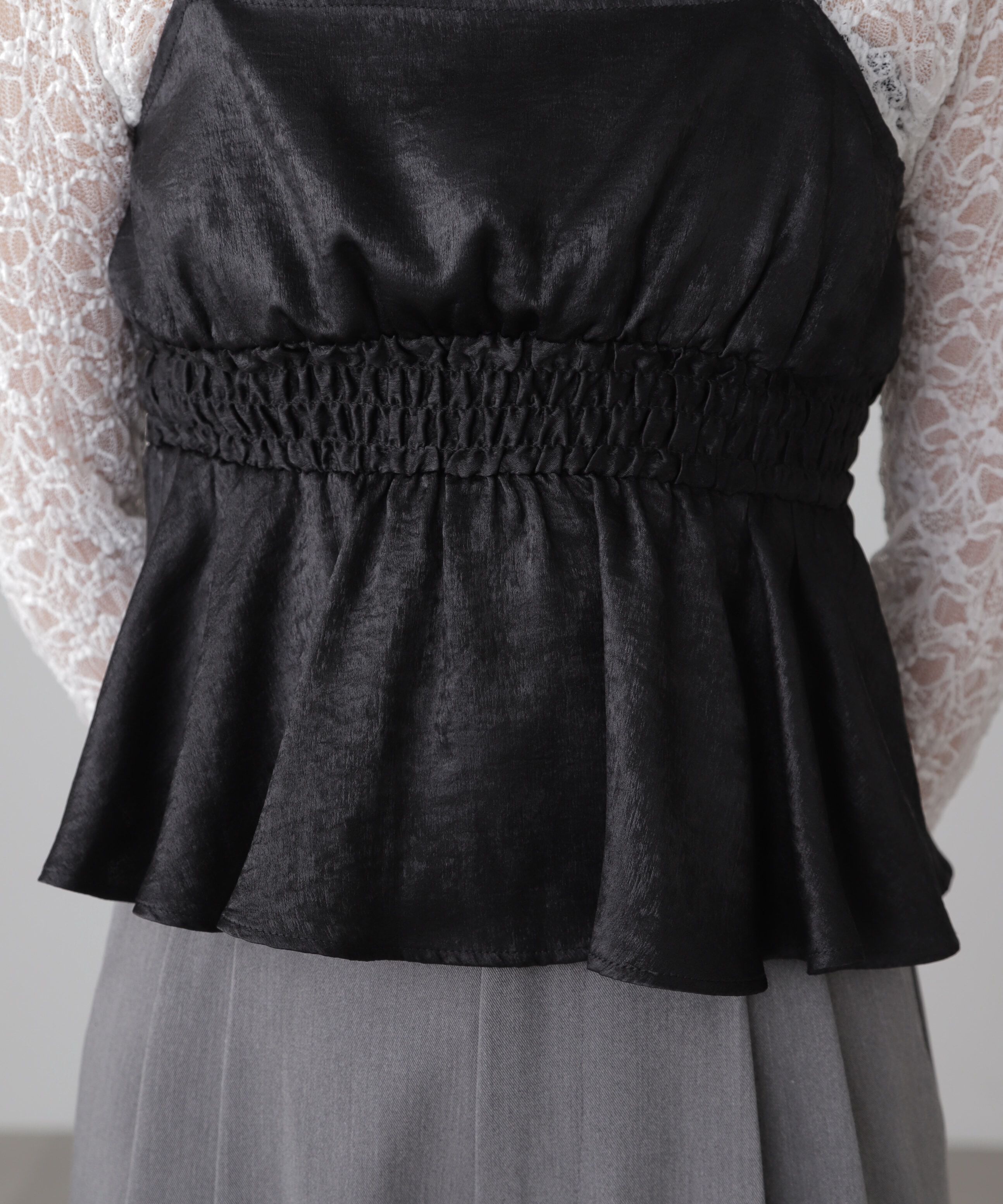  「シャーリングペプラムビスチェ」|シャツ・ブラウス|