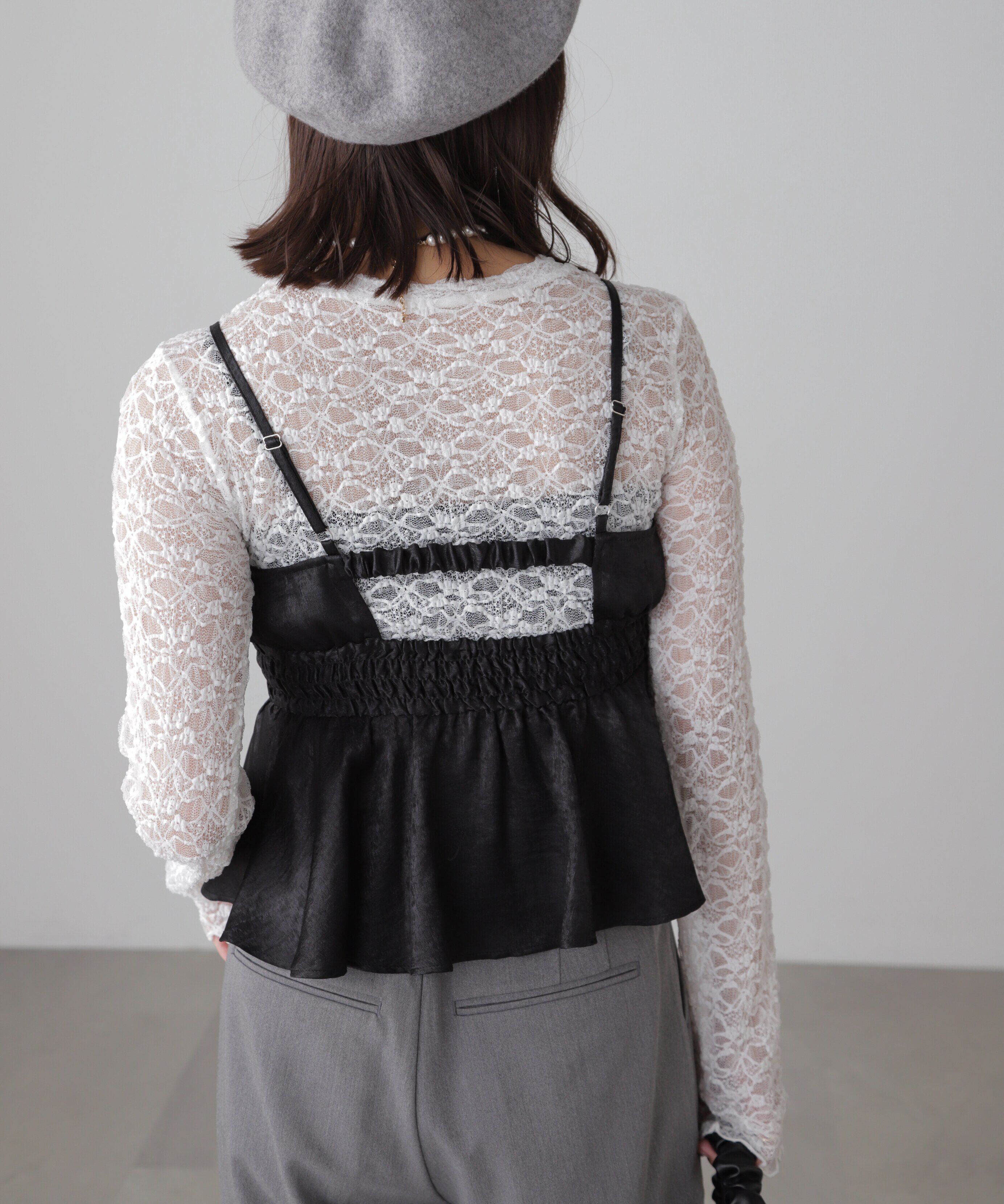  「シャーリングペプラムビスチェ」|シャツ・ブラウス|