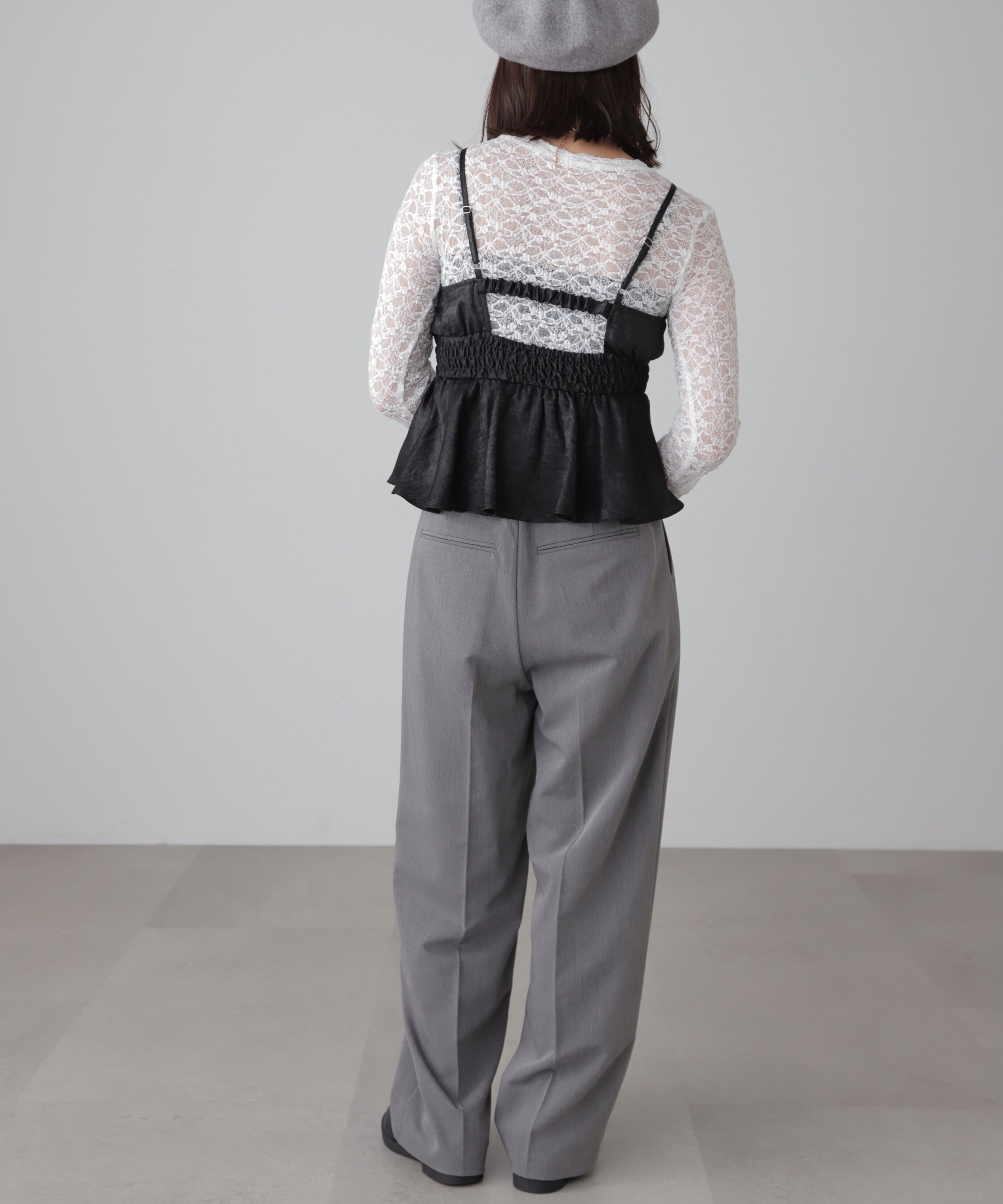  「シャーリングペプラムビスチェ」|シャツ・ブラウス|