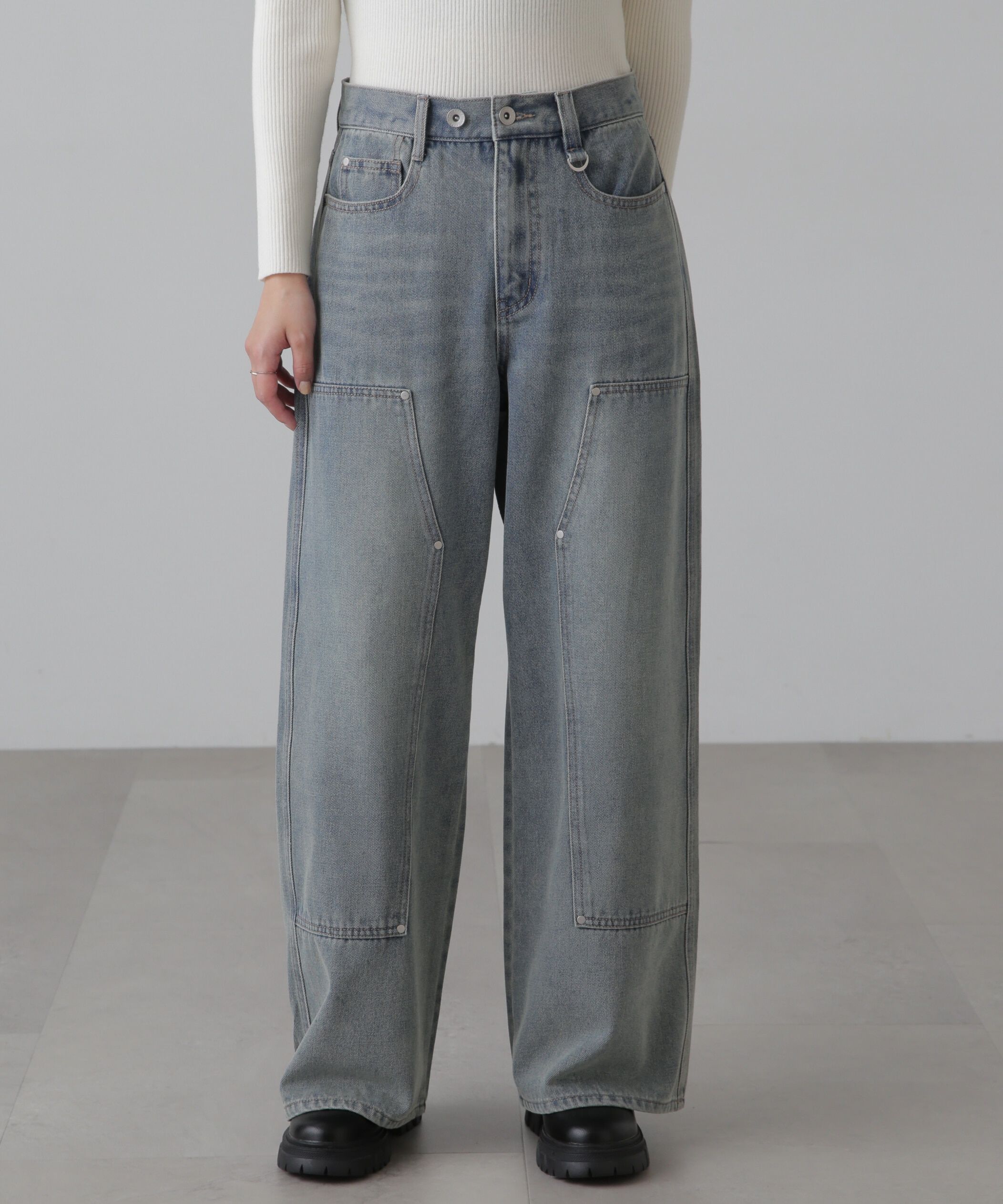  「ダブルニーワイドデニムパンツ」|その他|